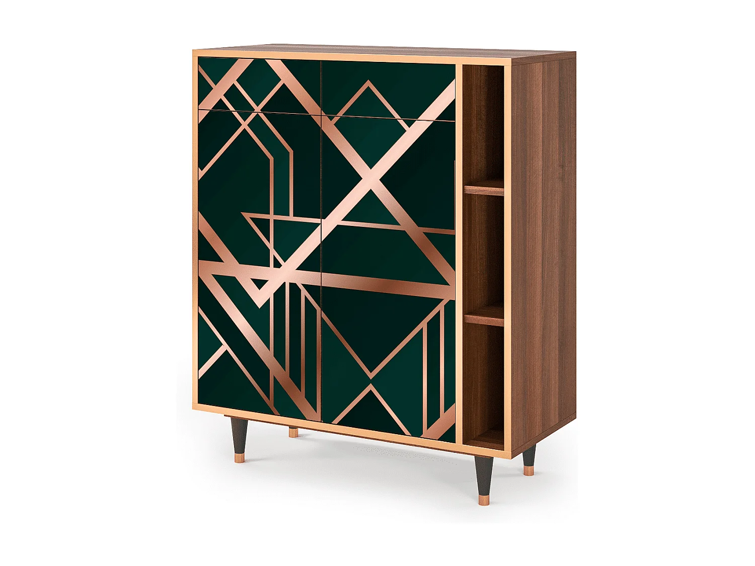 Kredens - 96х110х41 cm - BS6 - Emerald Gatsby, Orzech