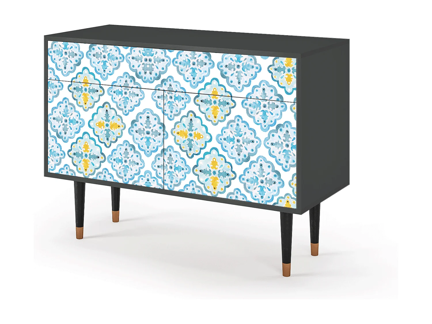 Kredens - 115x85x48 cm - BS4 - Portugese tiles, Antracyt