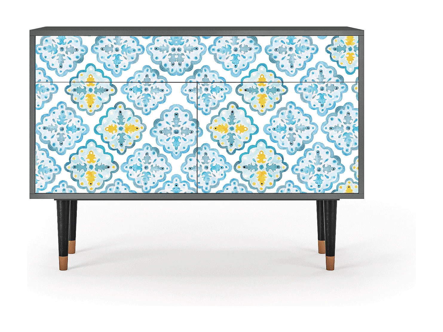 Kredens - 115x85x48 cm - BS4 - Portugese tiles, Antracyt