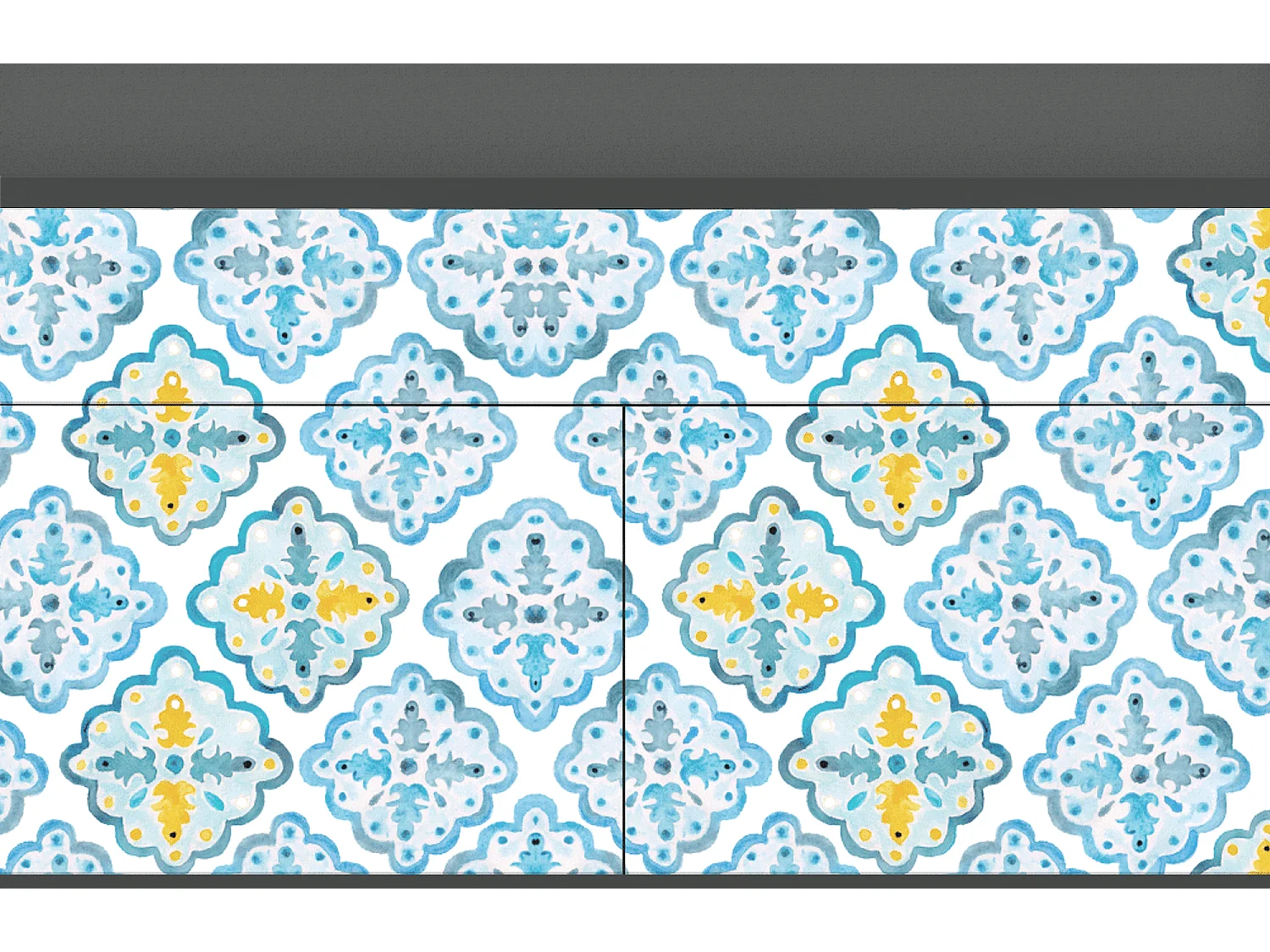 Kredens - 115x85x48 cm - BS4 - Portugese tiles, Antracyt