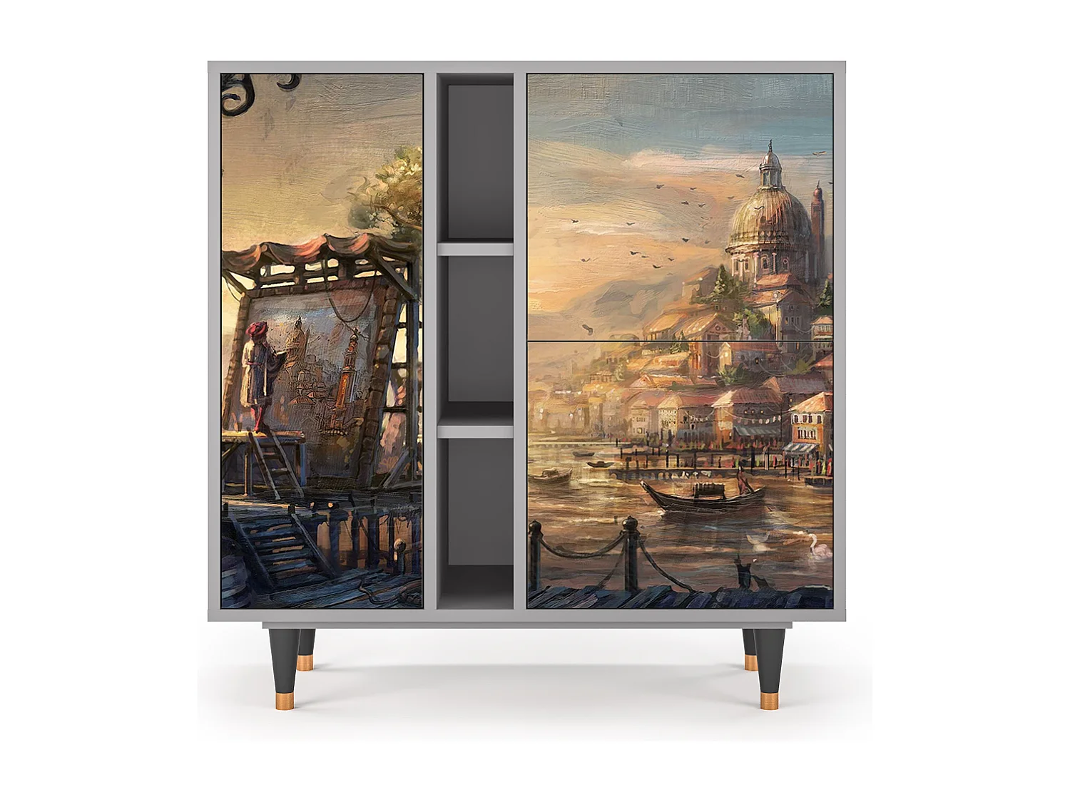 Kredens - 94х96х41 cm - BS5 - Venice, Szary