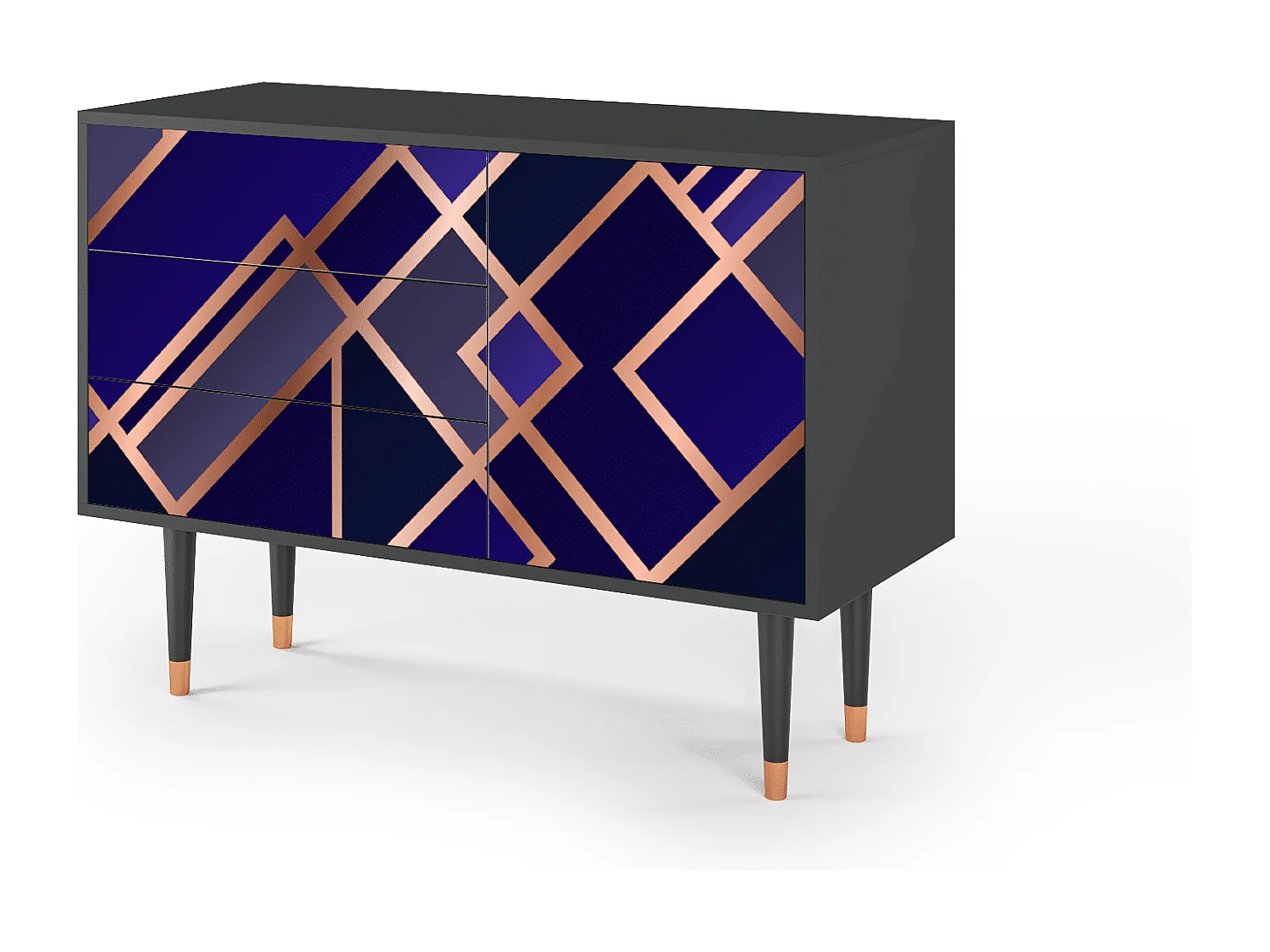 Aparador - 115х84х41 cm - S3 - Aquamarine Getsby, Antracita