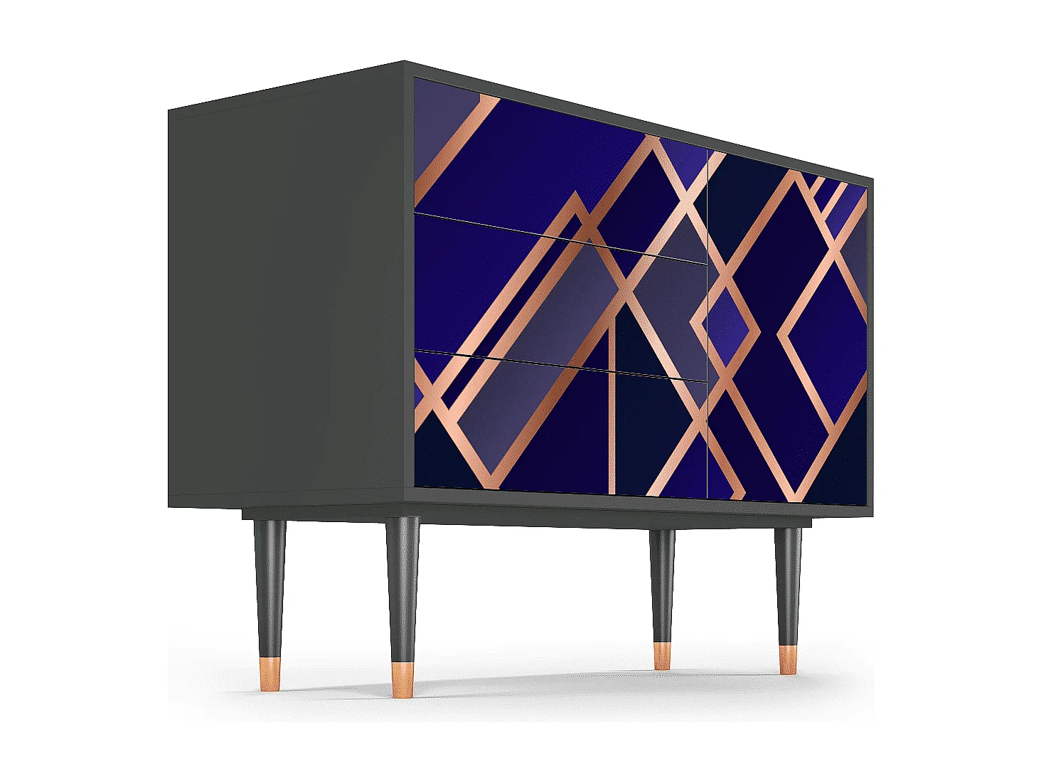 Aparador - 115х84х41 cm - S3 - Aquamarine Getsby, Antracita