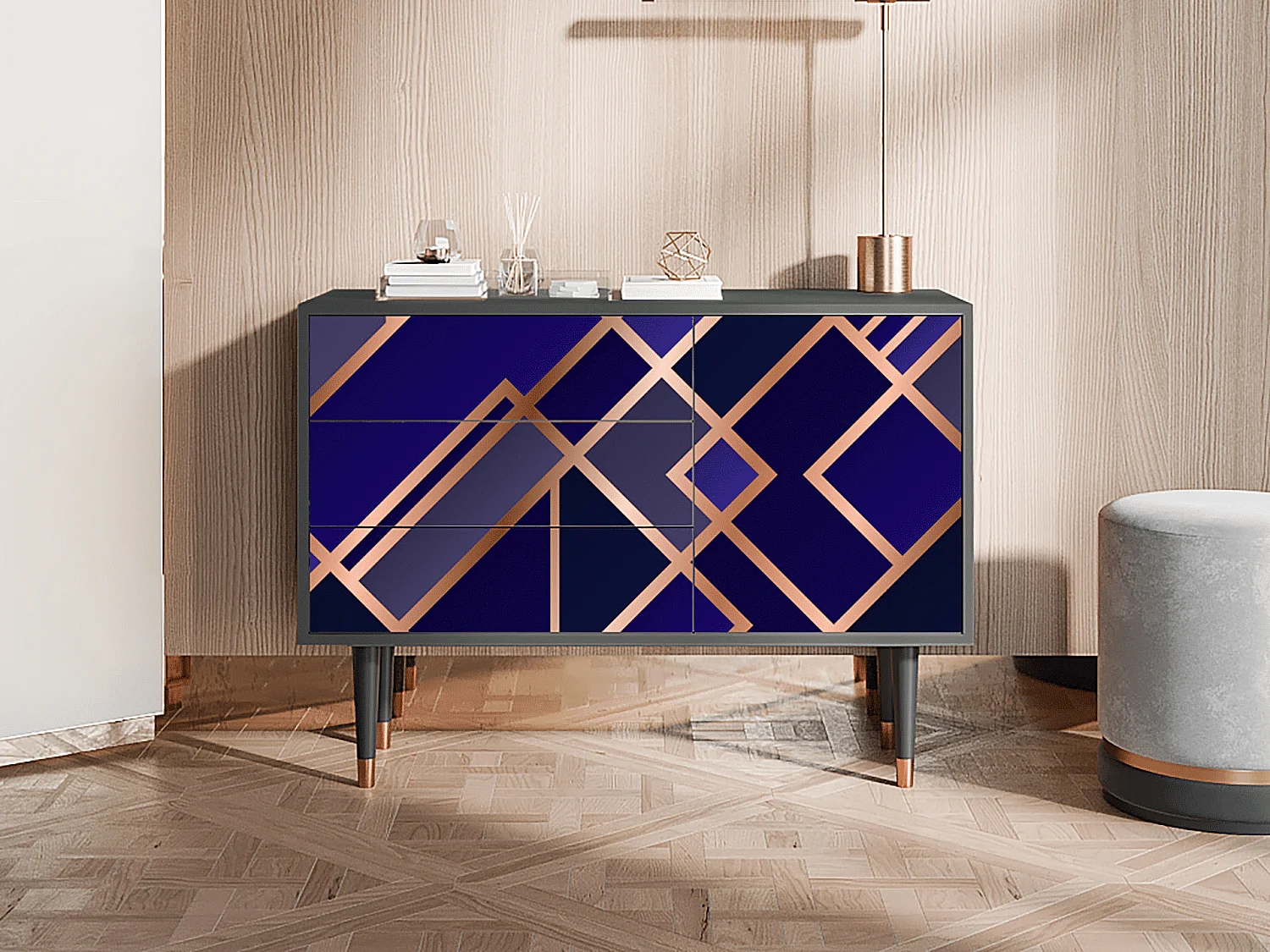 Buffet - 115х84х41 cm - S3 - Aquamarine Getsby, Anthracite