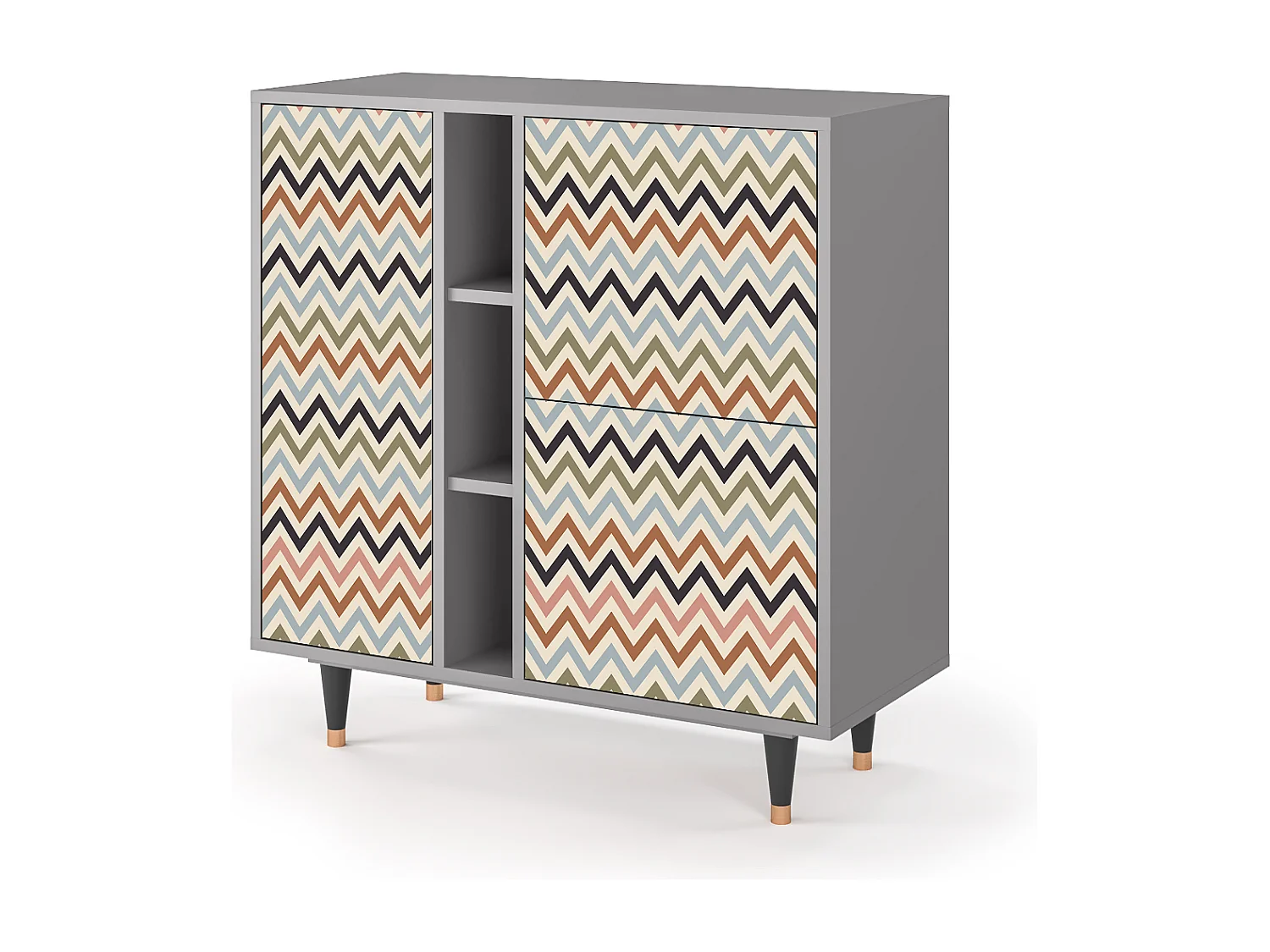 Credenza - 94х96х41 cm - BS5 - Bright Ripple, Grigio