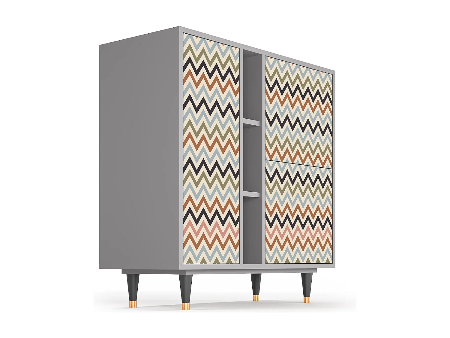 Credenza - 94х96х41 cm - BS5 - Bright Ripple, Grigio