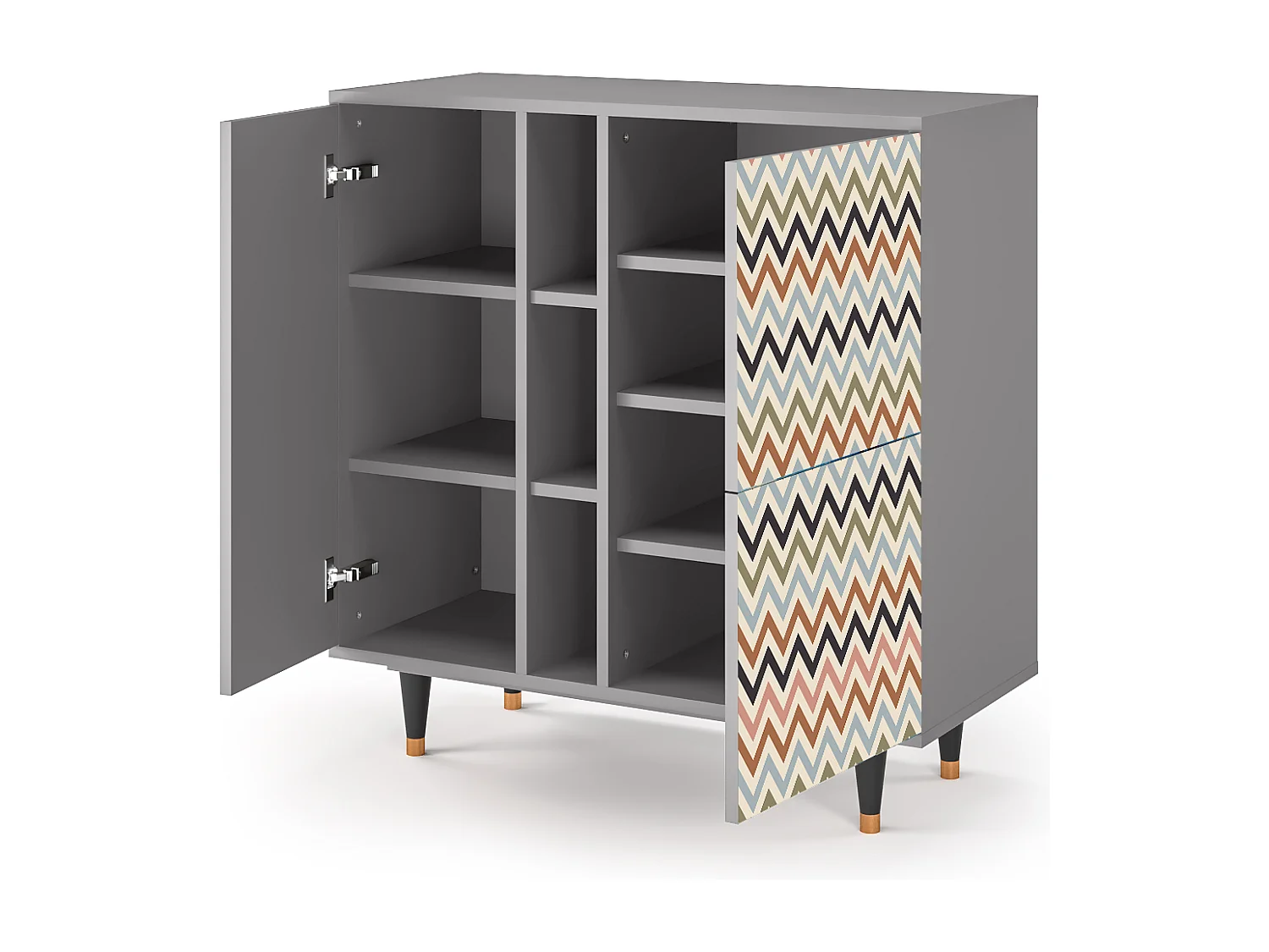 Credenza - 94х96х41 cm - BS5 - Bright Ripple, Grigio