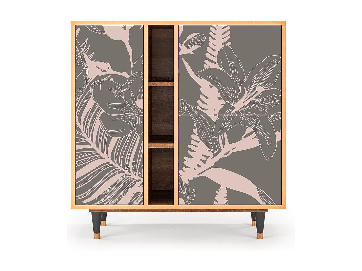 Dressoir - 94х96х41 cm - BS5 - Issabelline Flower, Walnoot