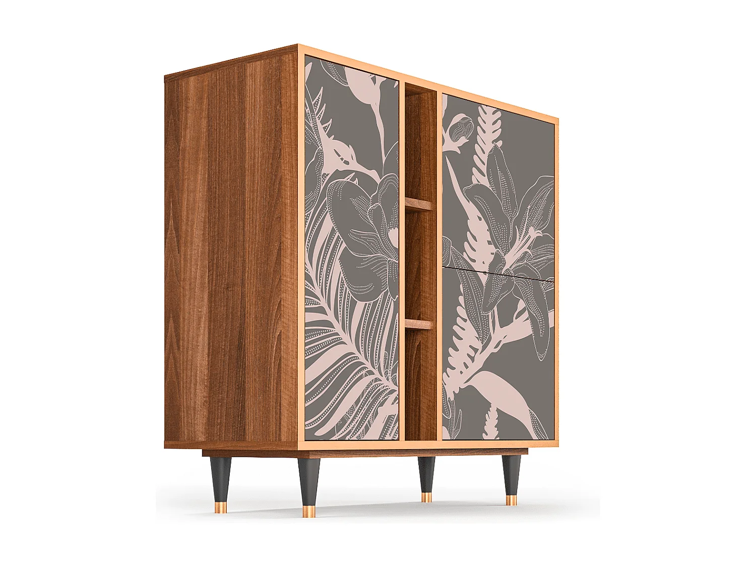 Dressoir - 94х96х41 cm - BS5 - Issabelline Flower, Walnoot