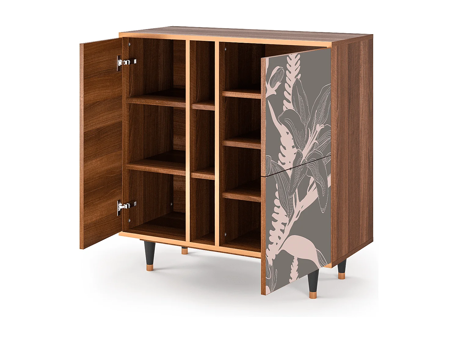 Dressoir - 94х96х41 cm - BS5 - Issabelline Flower, Walnoot