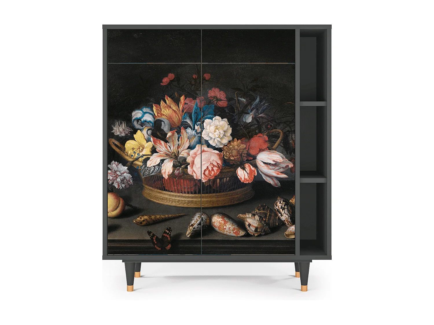 Buffet - 96х110х41 cm - BS6 - Still Life with Flowers, Anthracite