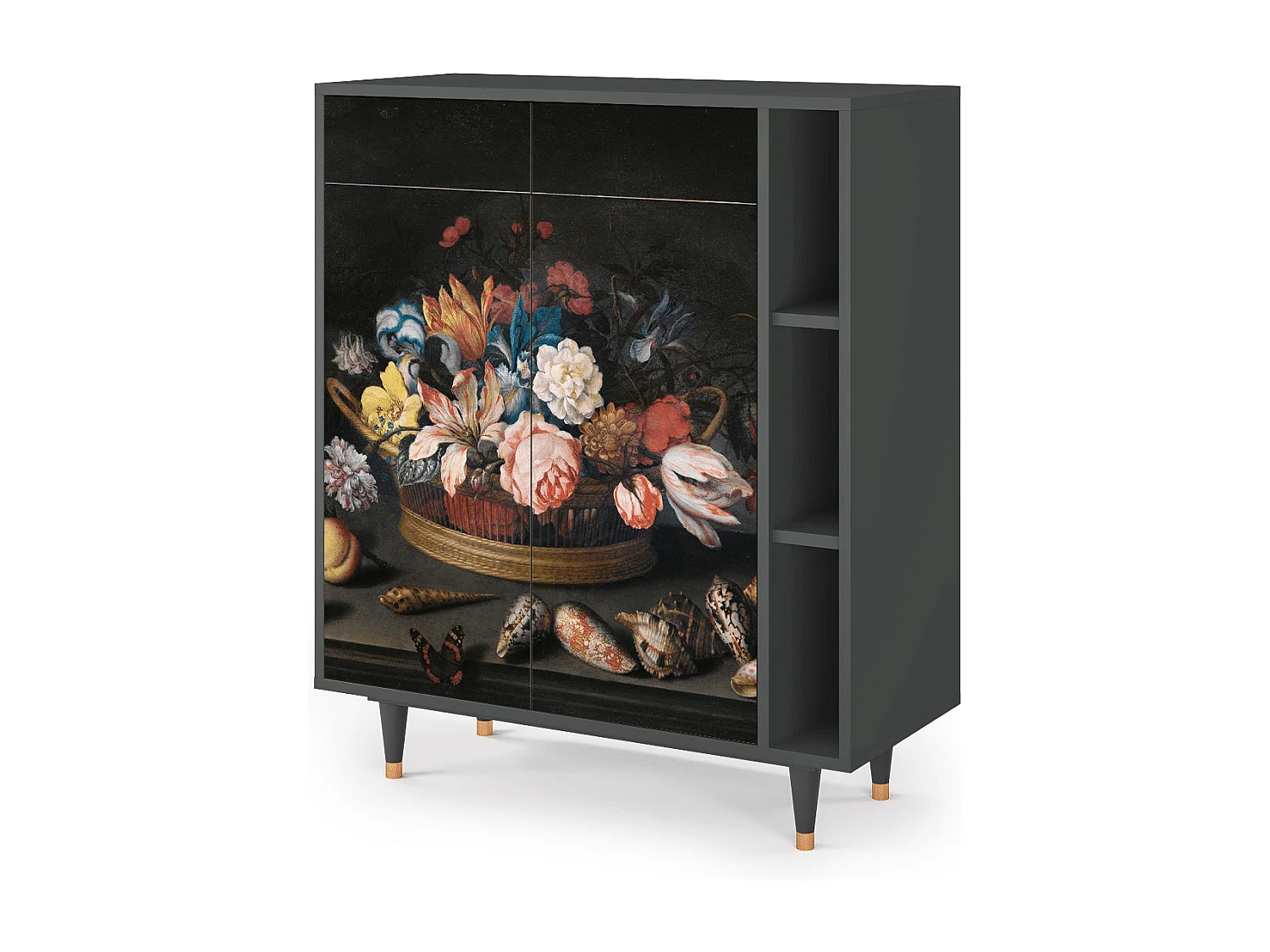 Buffet - 96х110х41 cm - BS6 - Still Life with Flowers, Anthracite