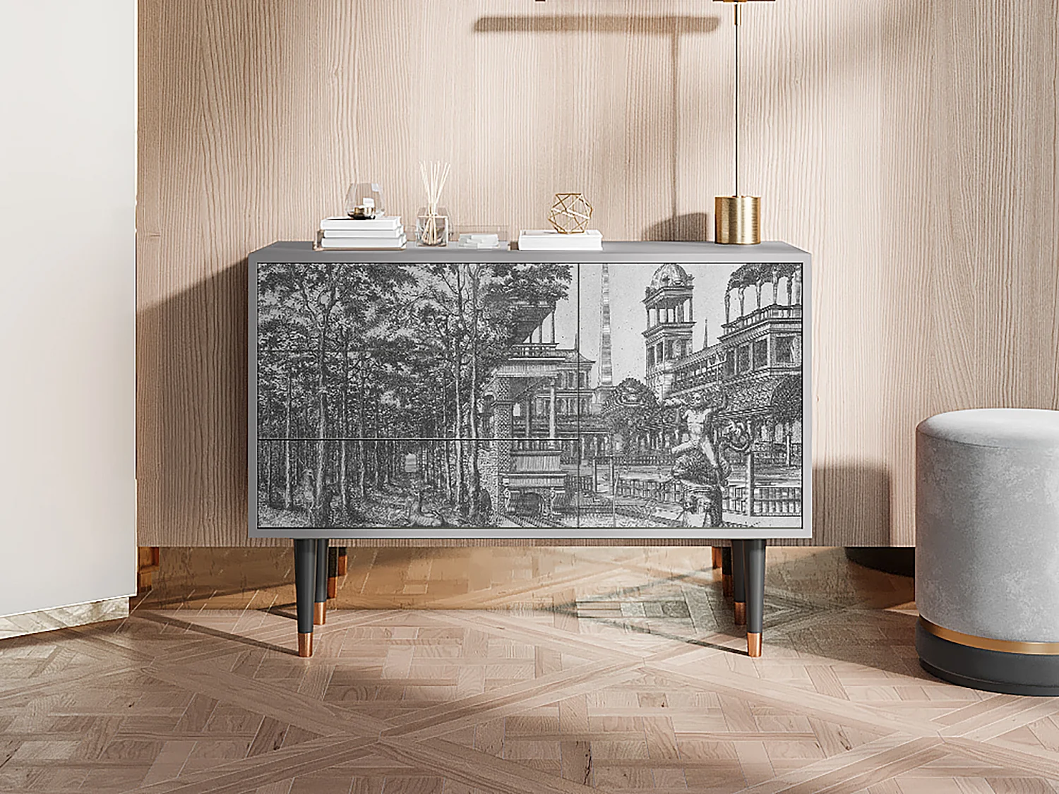 Dressoir - 115х84х41 cm - S3 - View of the Piazza, Grijs