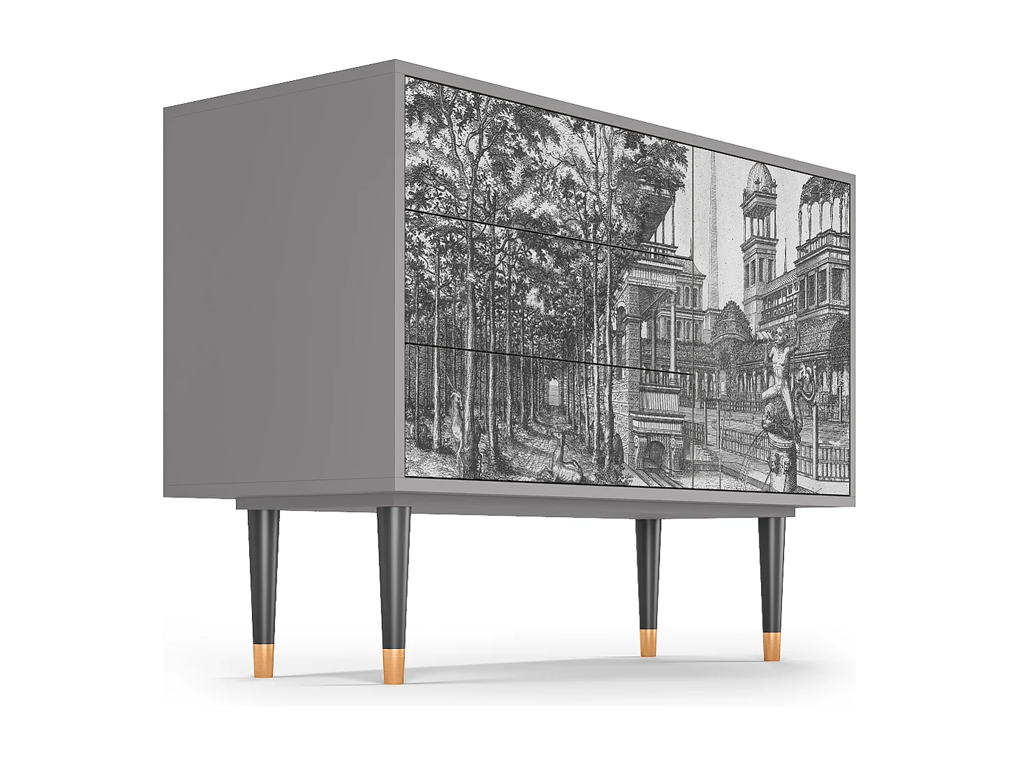 Dressoir - 115х84х41 cm - S3 - View of the Piazza, Grijs