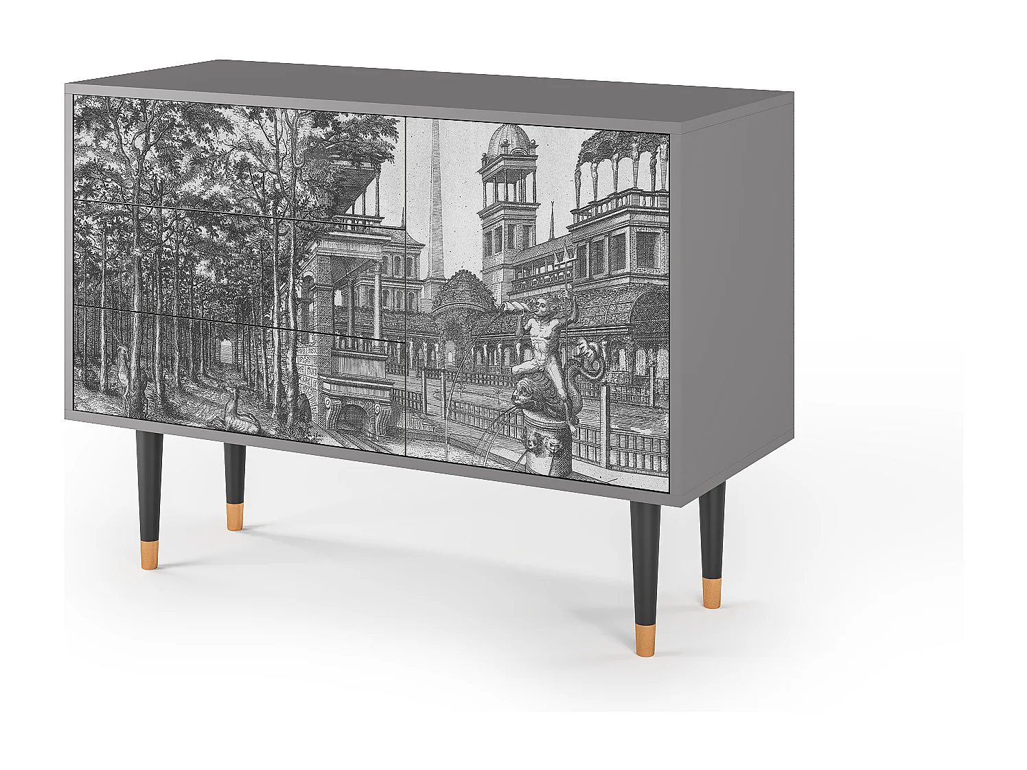 Credenza - 115х84х41 cm - S3 - View of the Piazza, Grigio