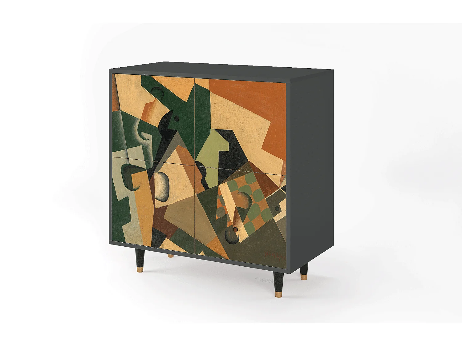Credenza - 94x96x48 cm - BS3 - Glass and Checkerboard, Antracite