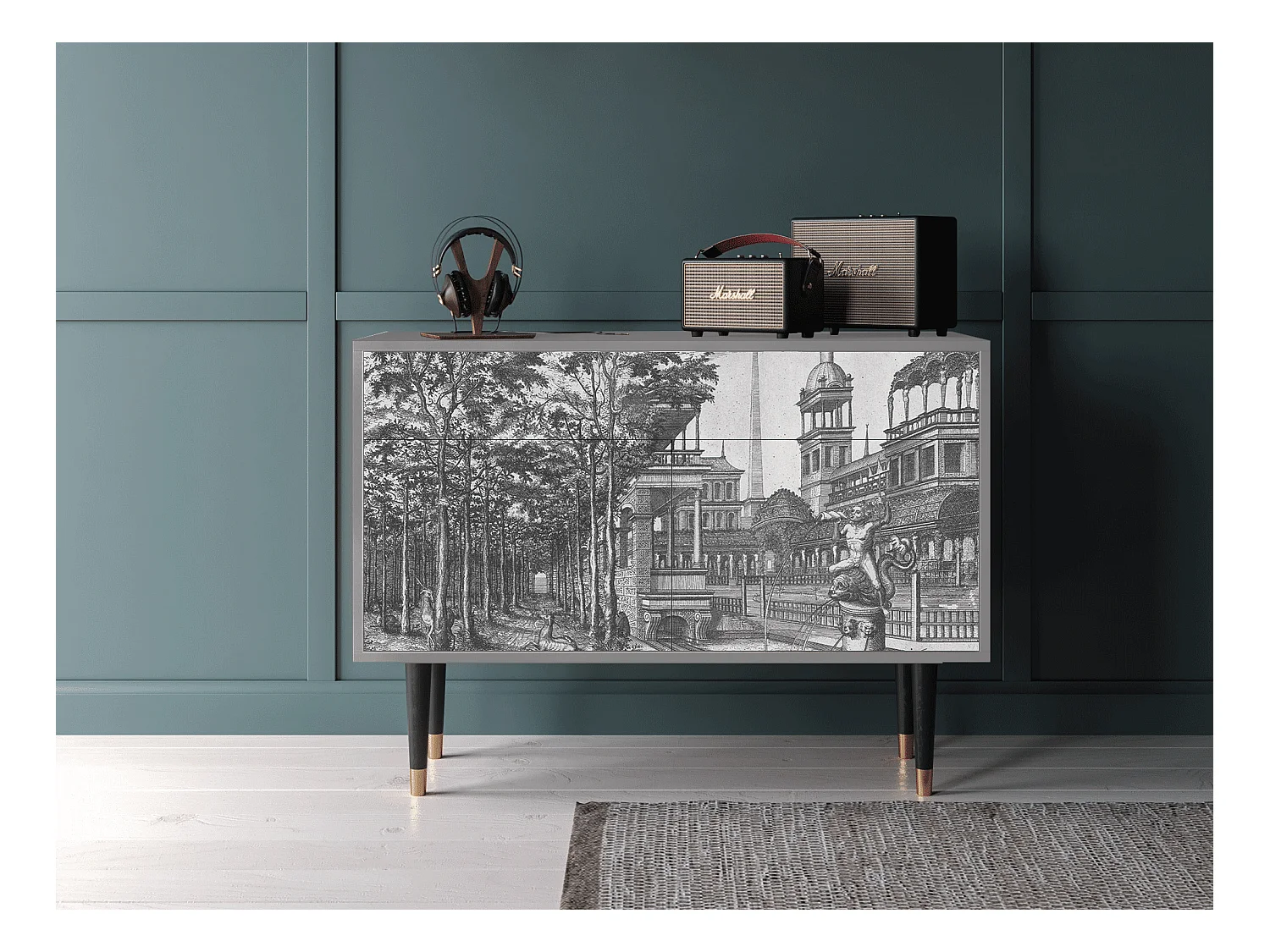 Credenza - 115x85x48 cm - BS4 - View of the Piazza, Grigio
