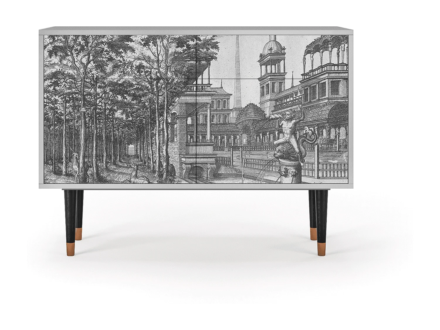 Aparador - 115x85x48 cm - BS4 - View of the Piazza, Cinza