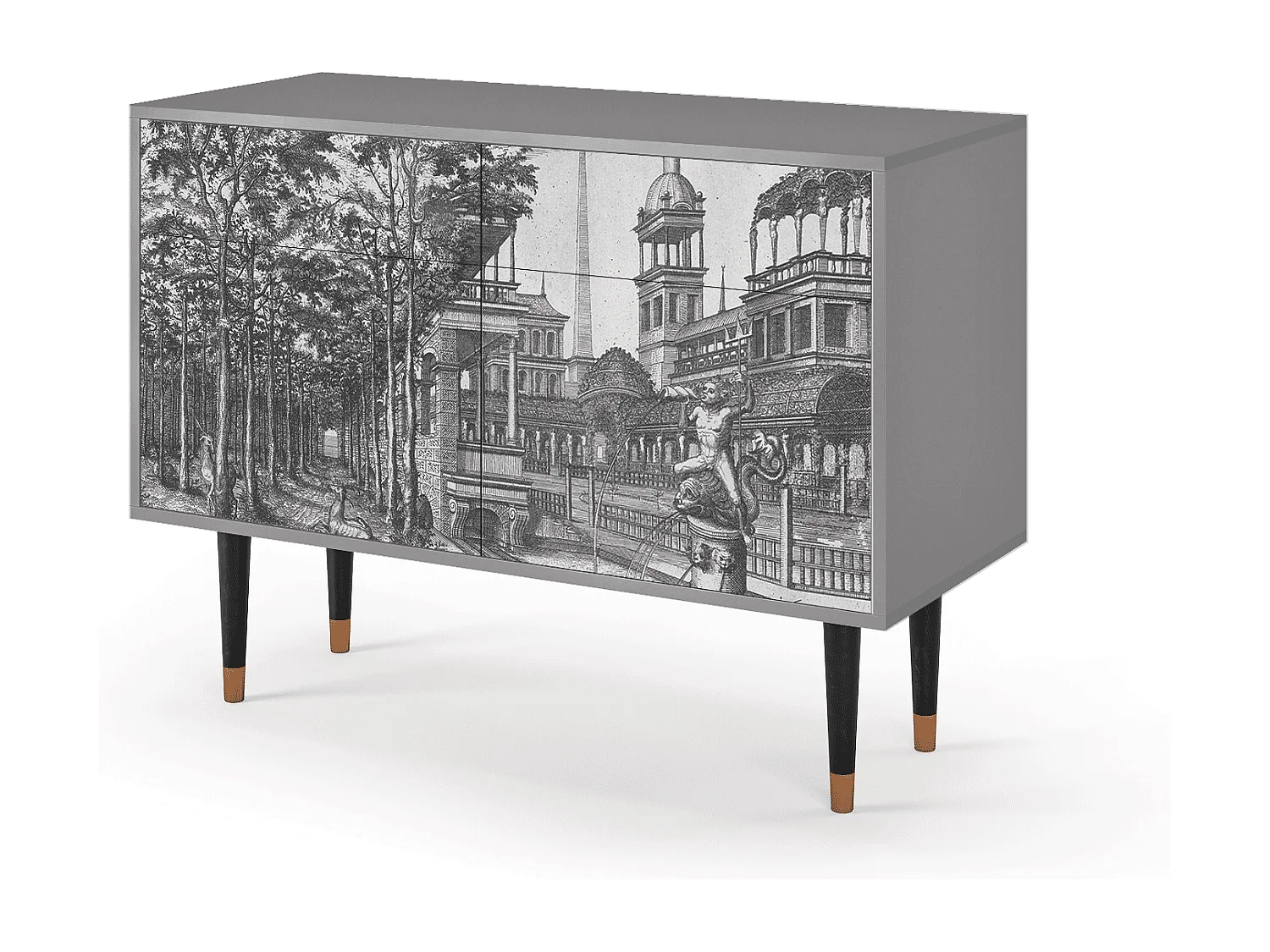 Aparador - 115x85x48 cm - BS4 - View of the Piazza, Cinza