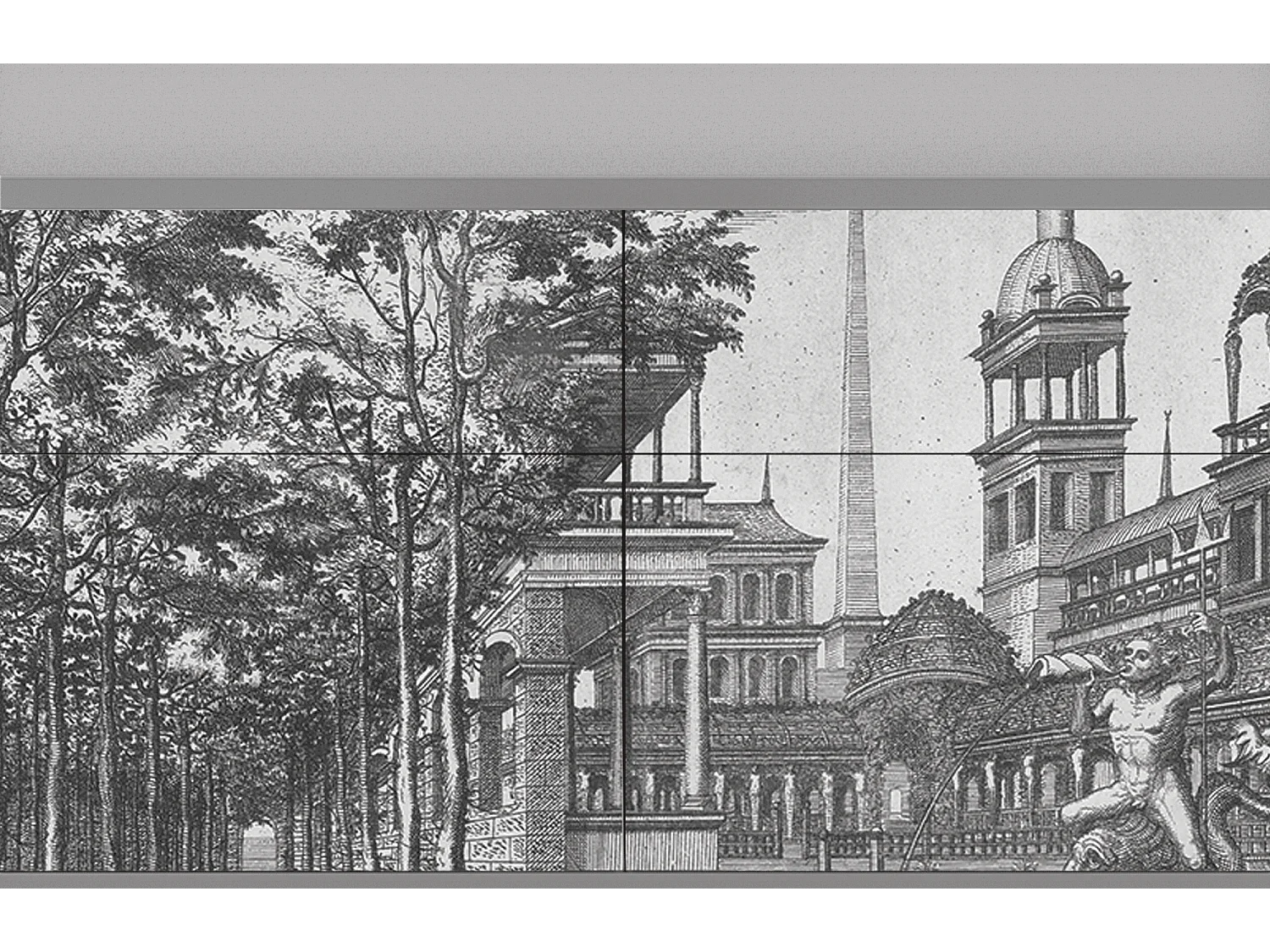 Kredens - 115x85x48 cm - BS4 - View of the Piazza, Szary