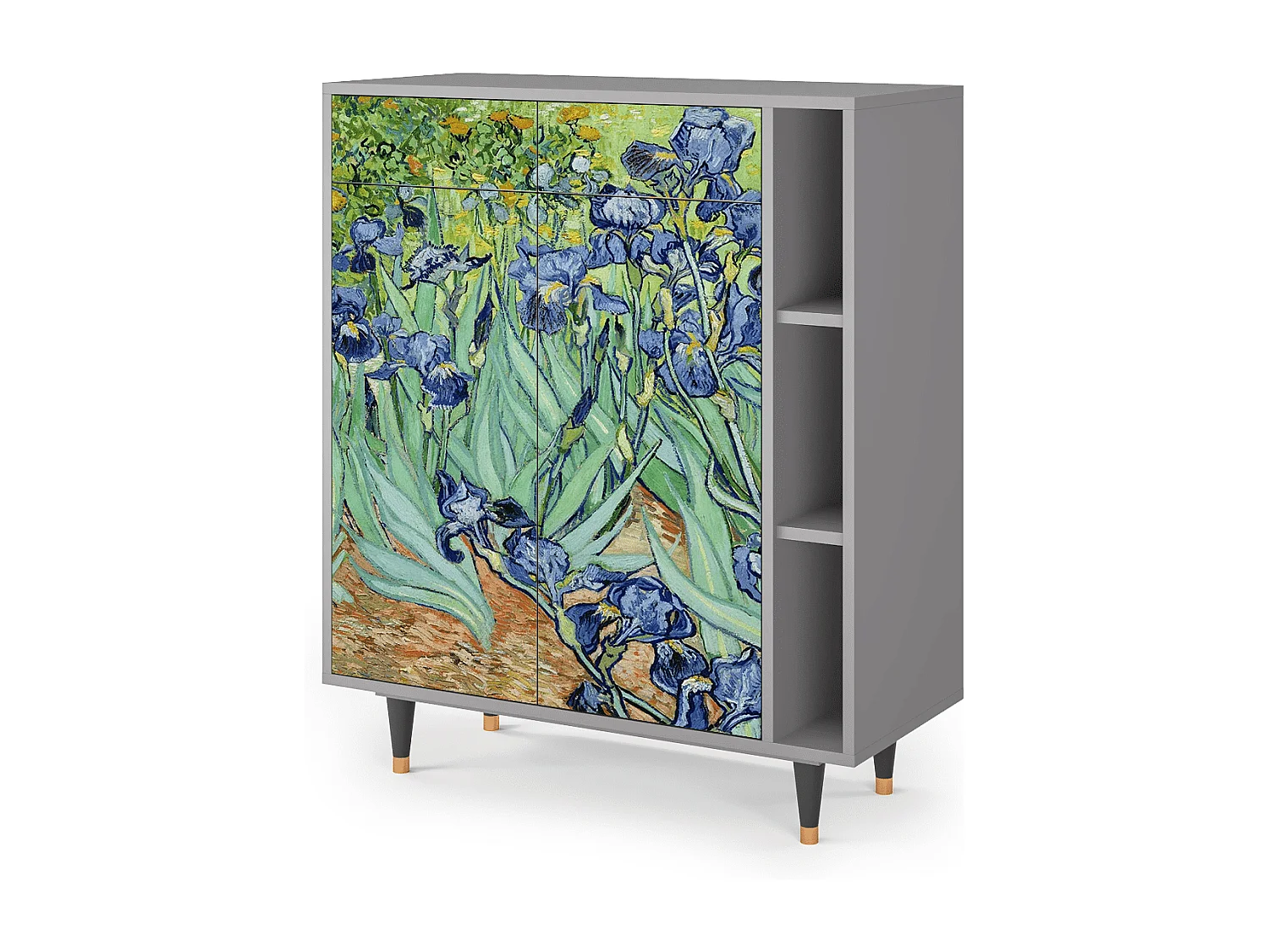 Kredens - 96х110х41 cm - BS6 - Irises , Szary