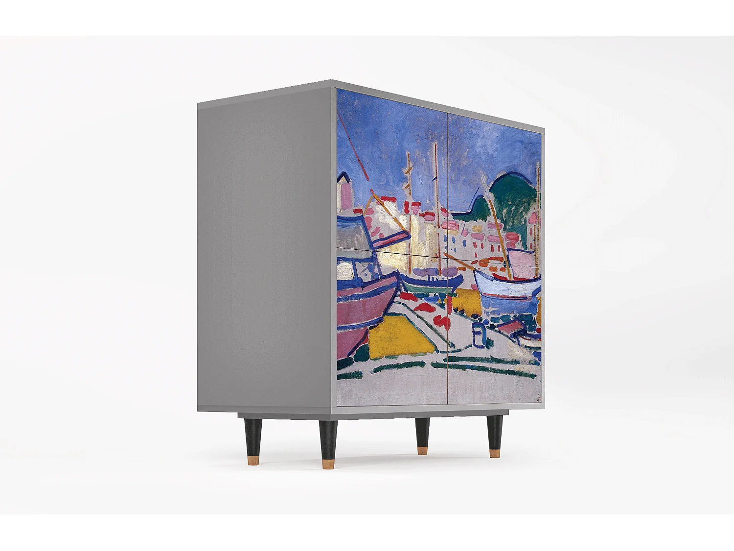 Aparador - 94x96x48 cm - BS3 - The Port of Collioure , Cinza