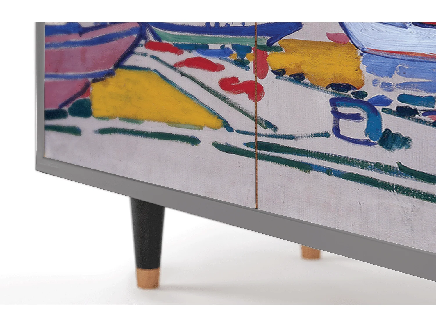 Kredens - 94x96x48 cm - BS3 - The Port of Collioure , Szary