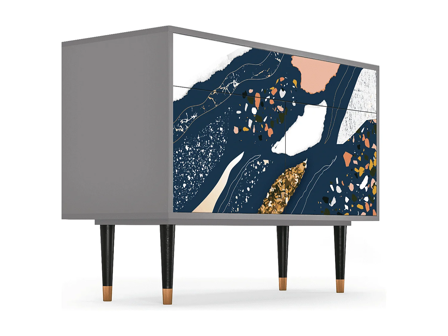 Kredens - 115x85x48 cm - BS4 - Nude Iceberg, Szary