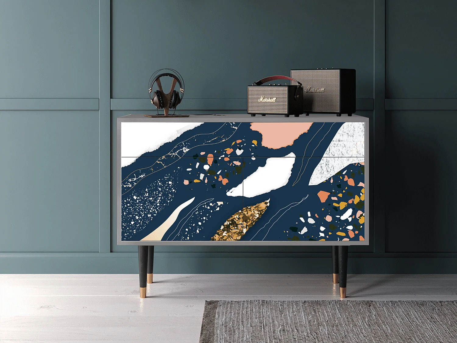 Dressoir - 115x85x48 cm - BS4 - Nude Iceberg, Grijs