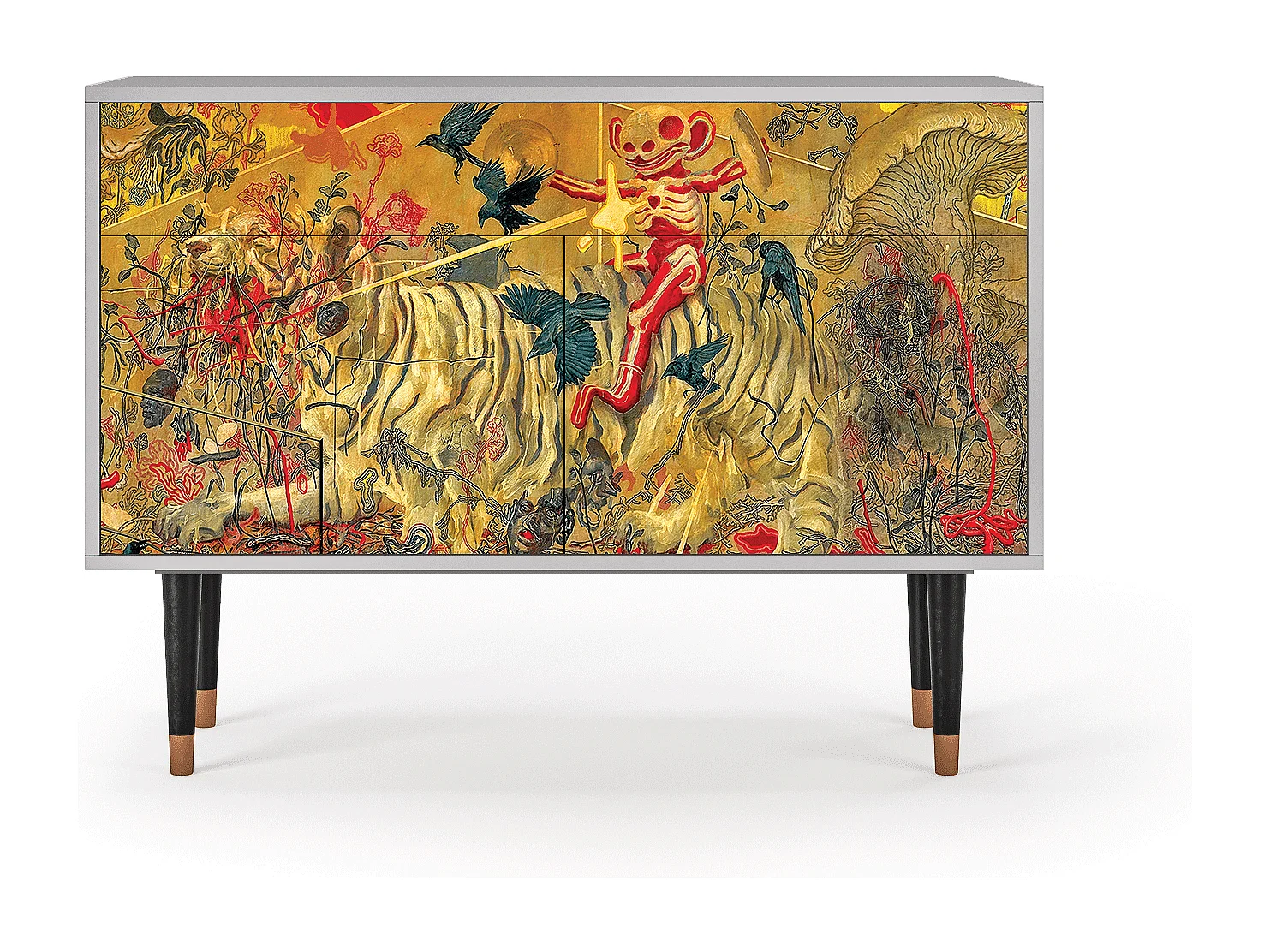 Aparador - 115x85x48 cm - BS4 - Blood by James Jean, Cinza