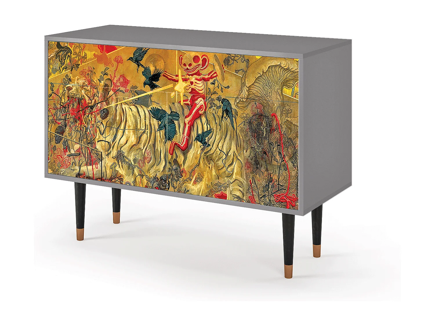 Aparador - 115x85x48 cm - BS4 - Blood by James Jean, Cinza