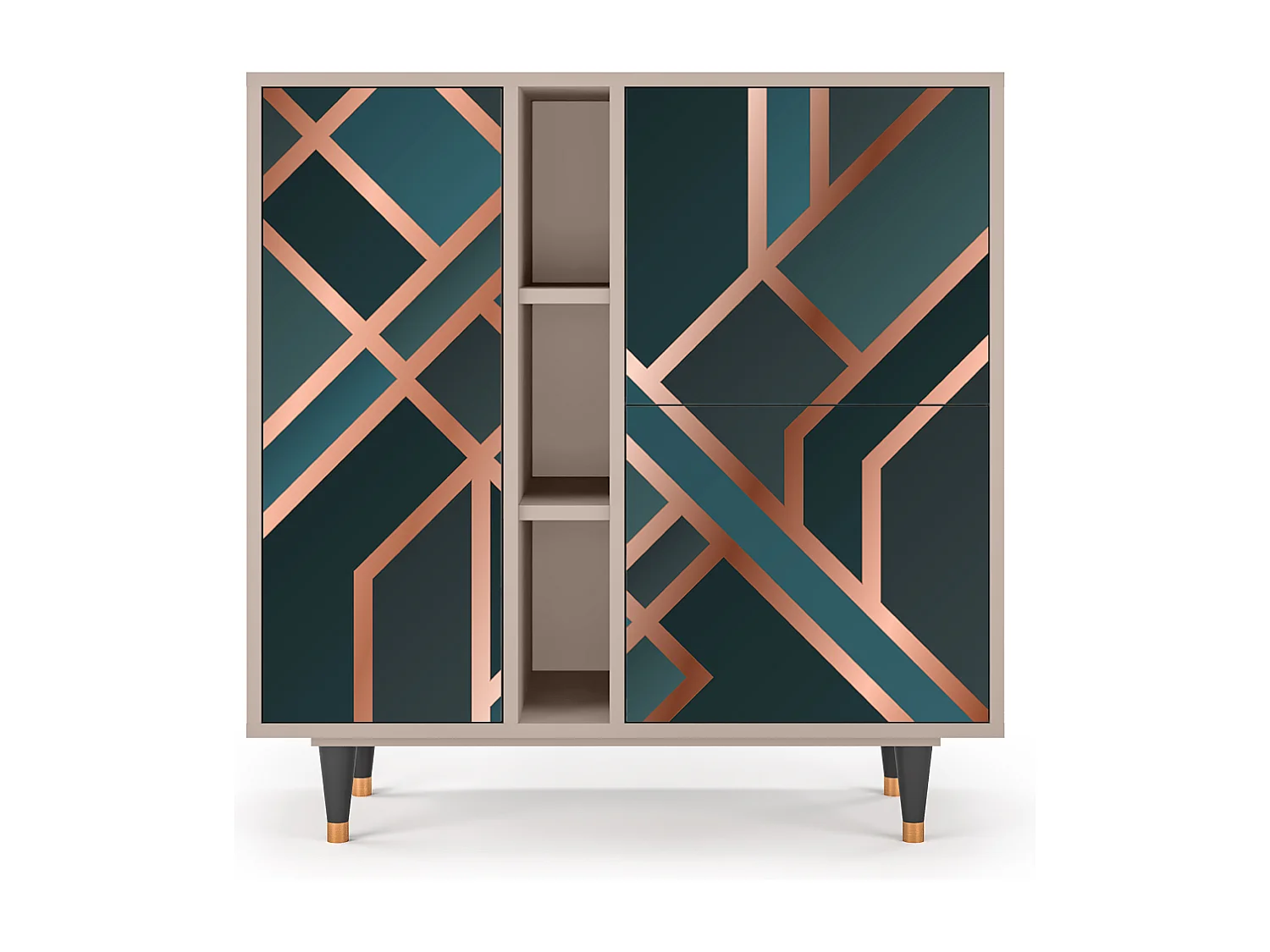 Kredens - 94х96х41 cm - BS5 - Bronze Crossroad, Latte