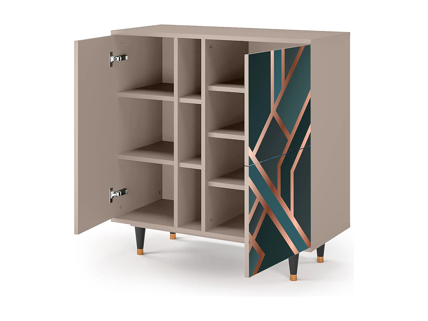 Kredens - 94х96х41 cm - BS5 - Bronze Crossroad, Latte