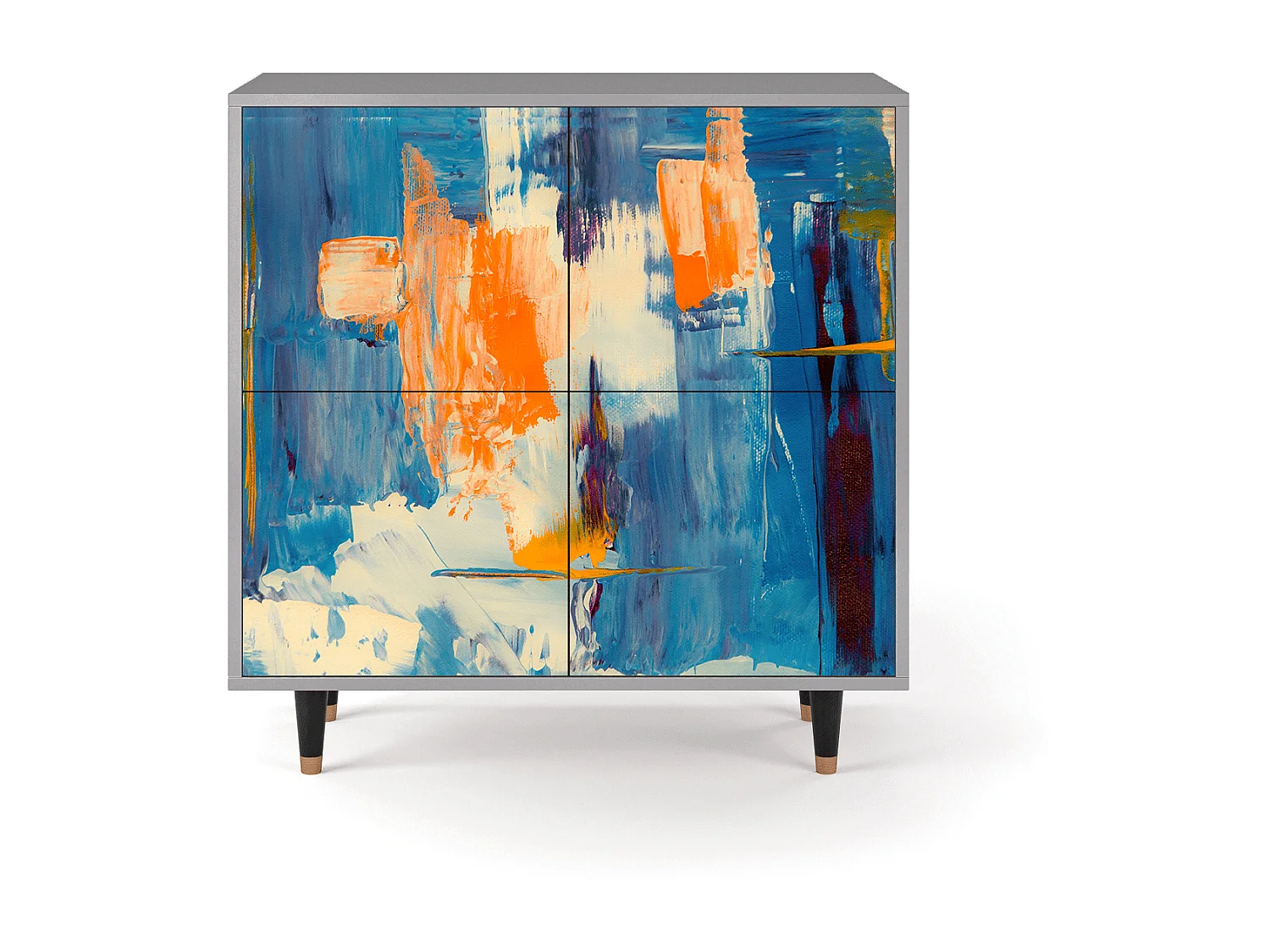 Kredens - 94x96x48 cm - BS3 - Abstract Expressionism, Szary