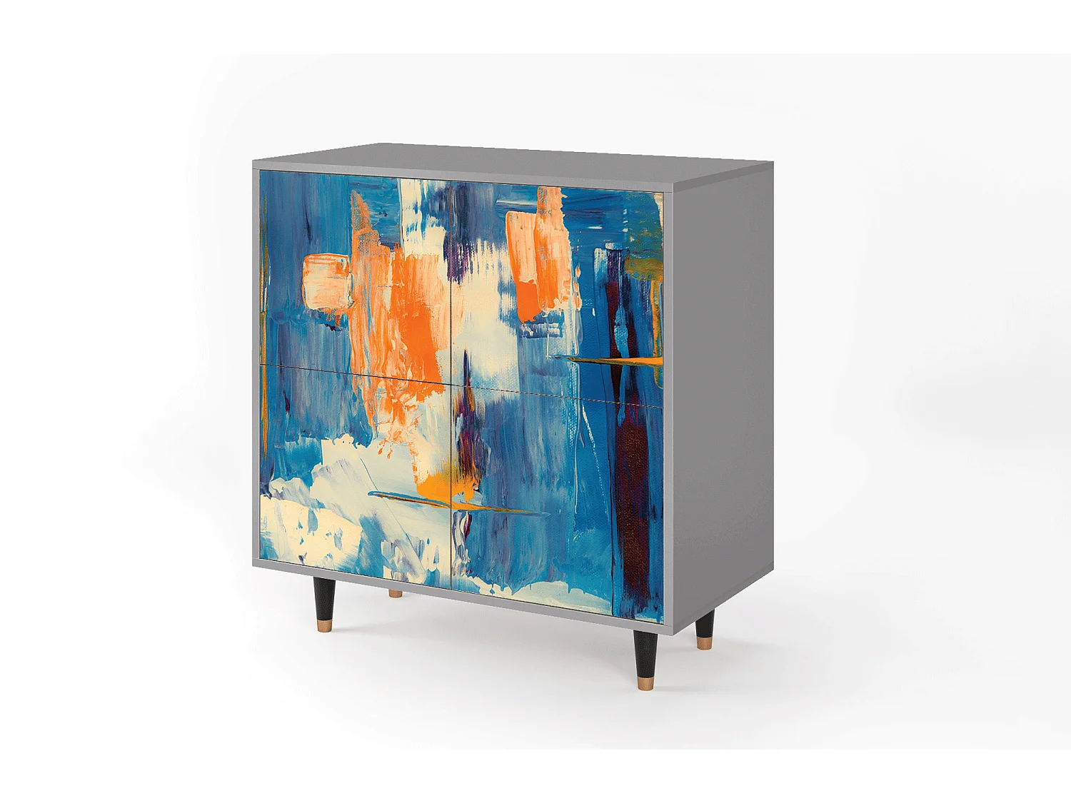 Kredens - 94x96x48 cm - BS3 - Abstract Expressionism, Szary