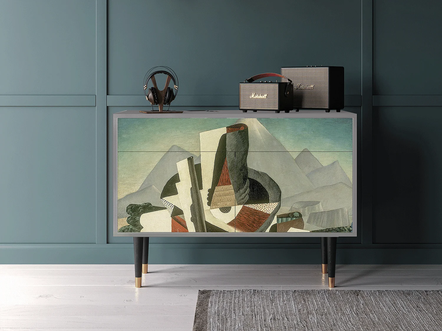 Kredens - 115x85x48 cm - BS4 - The Cubist Paintings , Szary