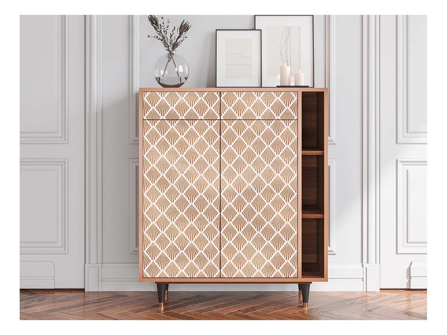 Buffet - 96х110х41 cm - BS6 - Pastel Sunrise, Noyer