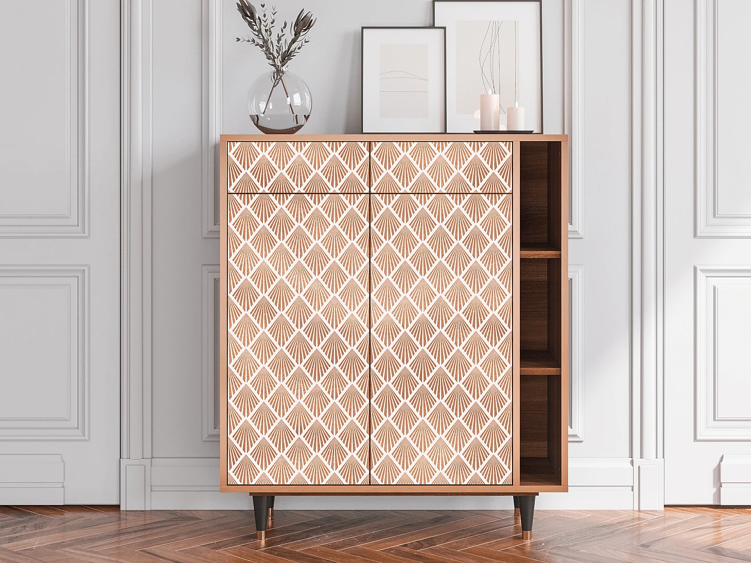 Buffet - 96х110х41 cm - BS6 - Pastel Sunrise, Noyer