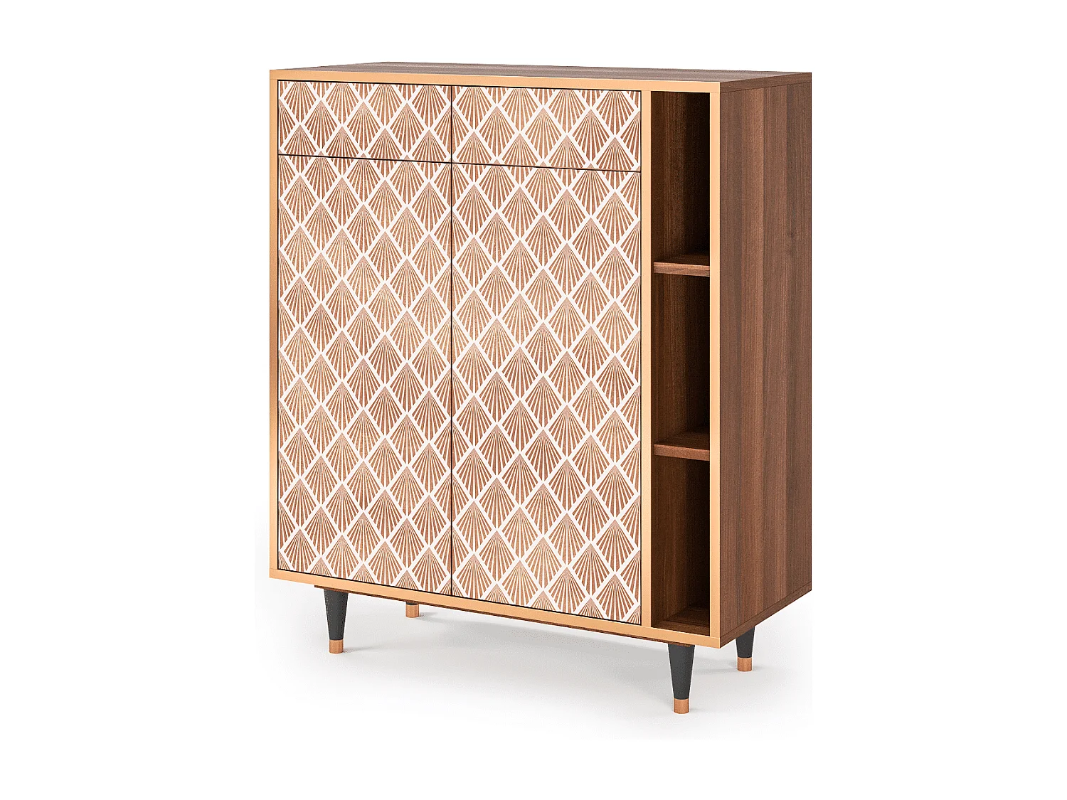 Credenza - 96х110х41 cm - BS6 - Pastel Sunrise, Noce