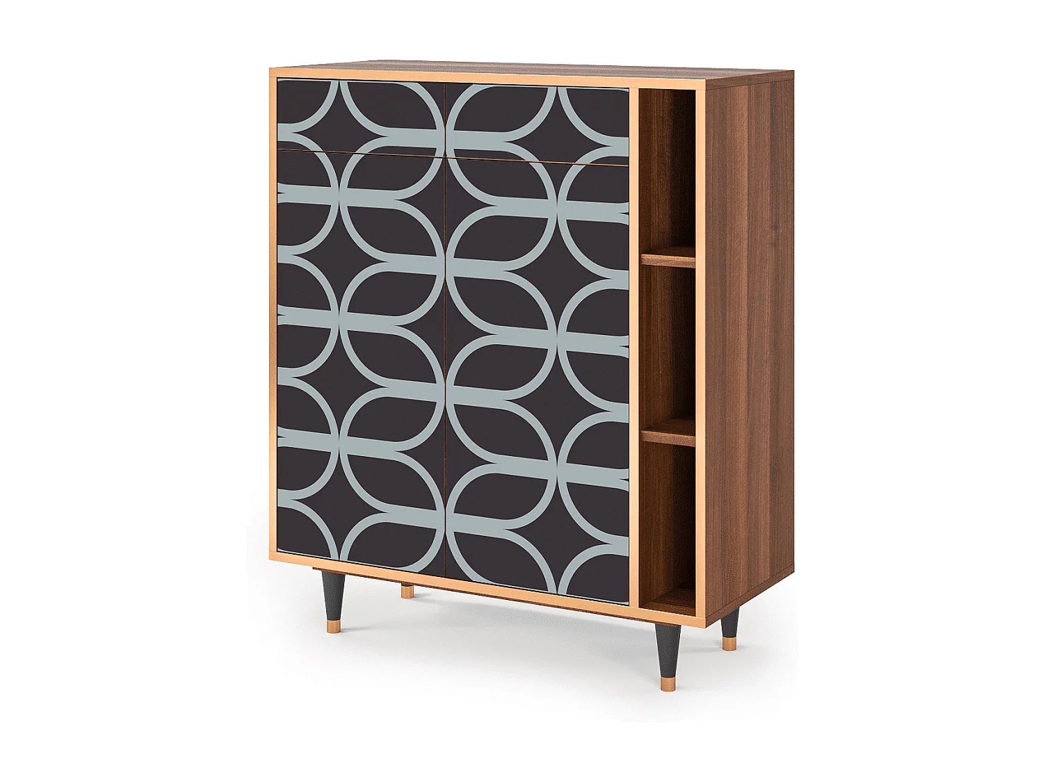 Kredens - 96х110х41 cm - BS6 - Braided Blue, Orzech