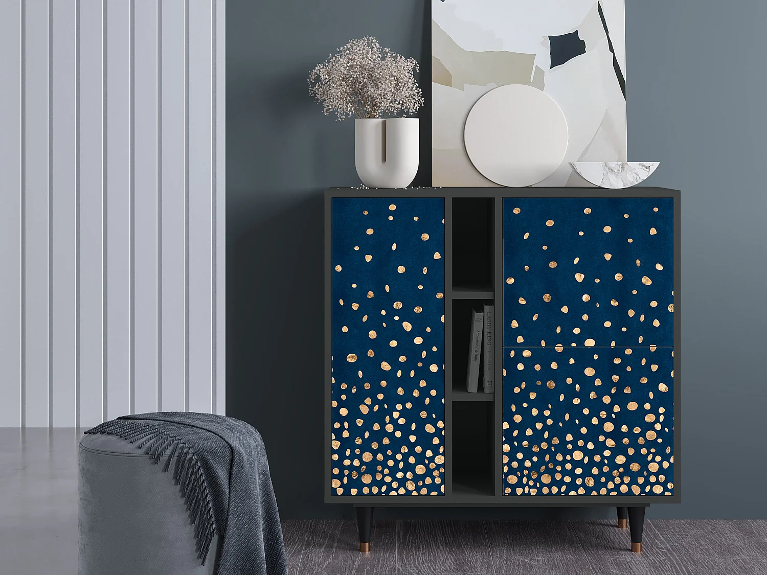 Kredens - 94х96х41 cm - BS5 - Night Skies, Antracyt