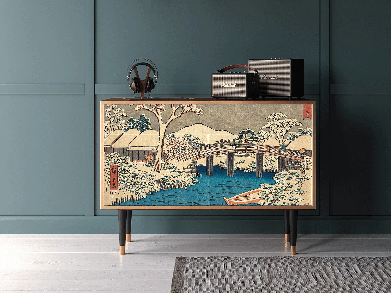 Kredens - 115x85x48 cm - BS4 - Katabira River, Orzech