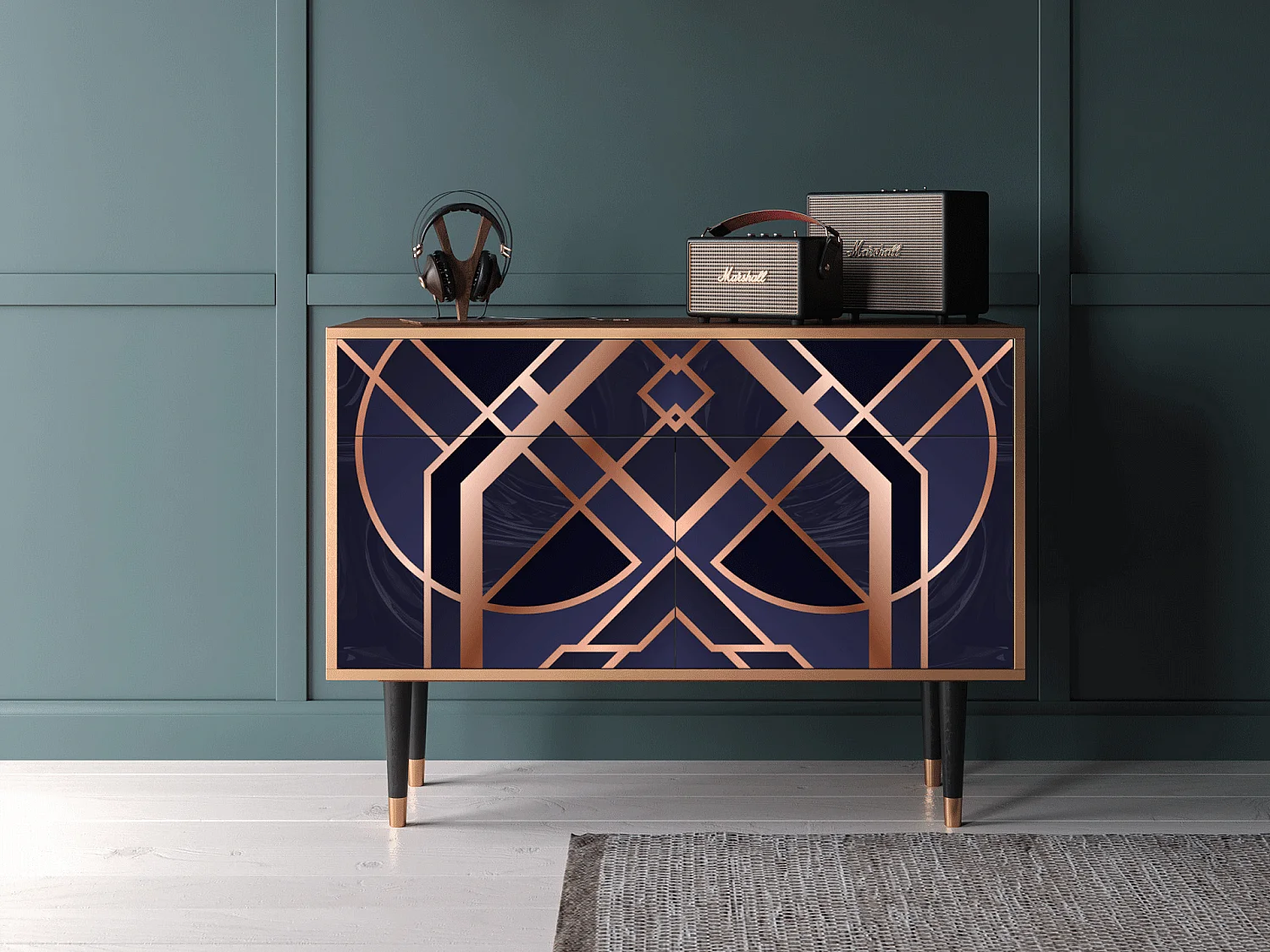 Sideboard - 115x85x48 cm - BS4 - Purple Temple, Walnuss