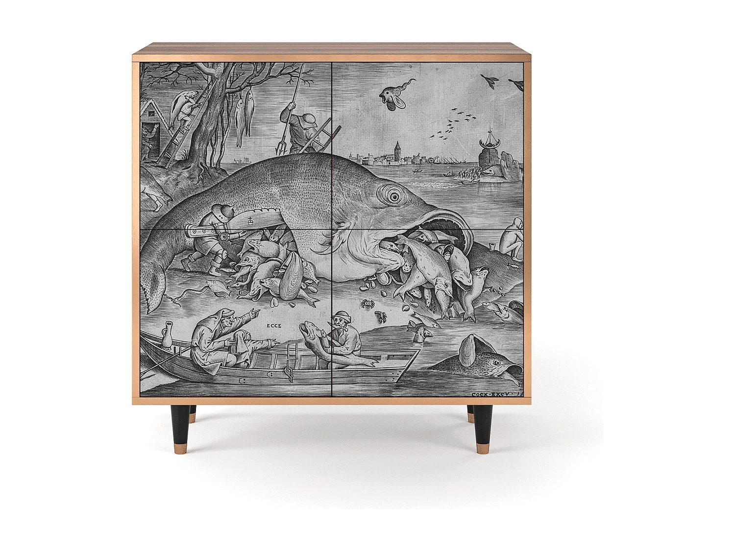 Dressoir - 94x96x48 cm - BS3 - Big Fish Eat Little, Walnoot