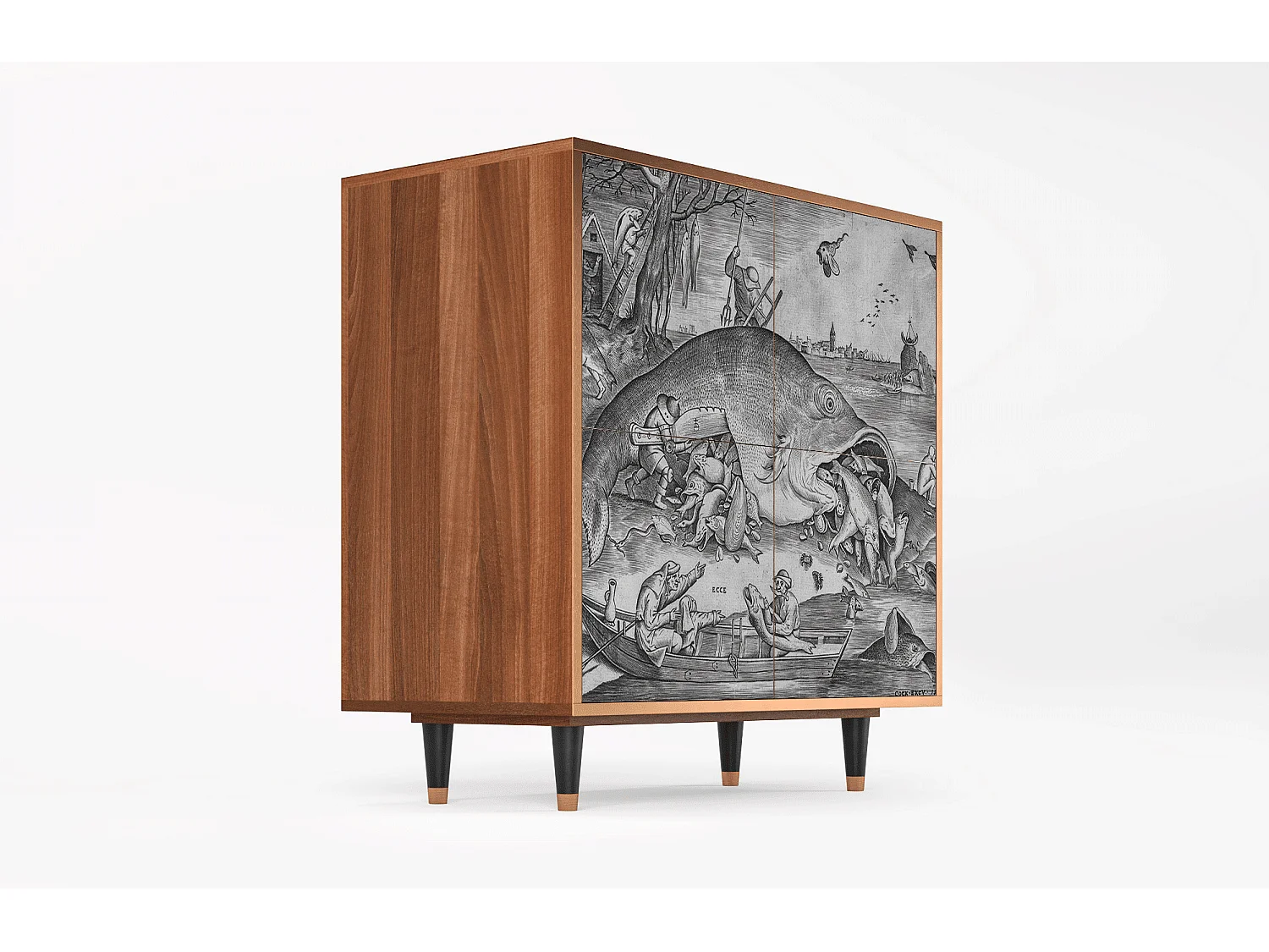 Dressoir - 94x96x48 cm - BS3 - Big Fish Eat Little, Walnoot