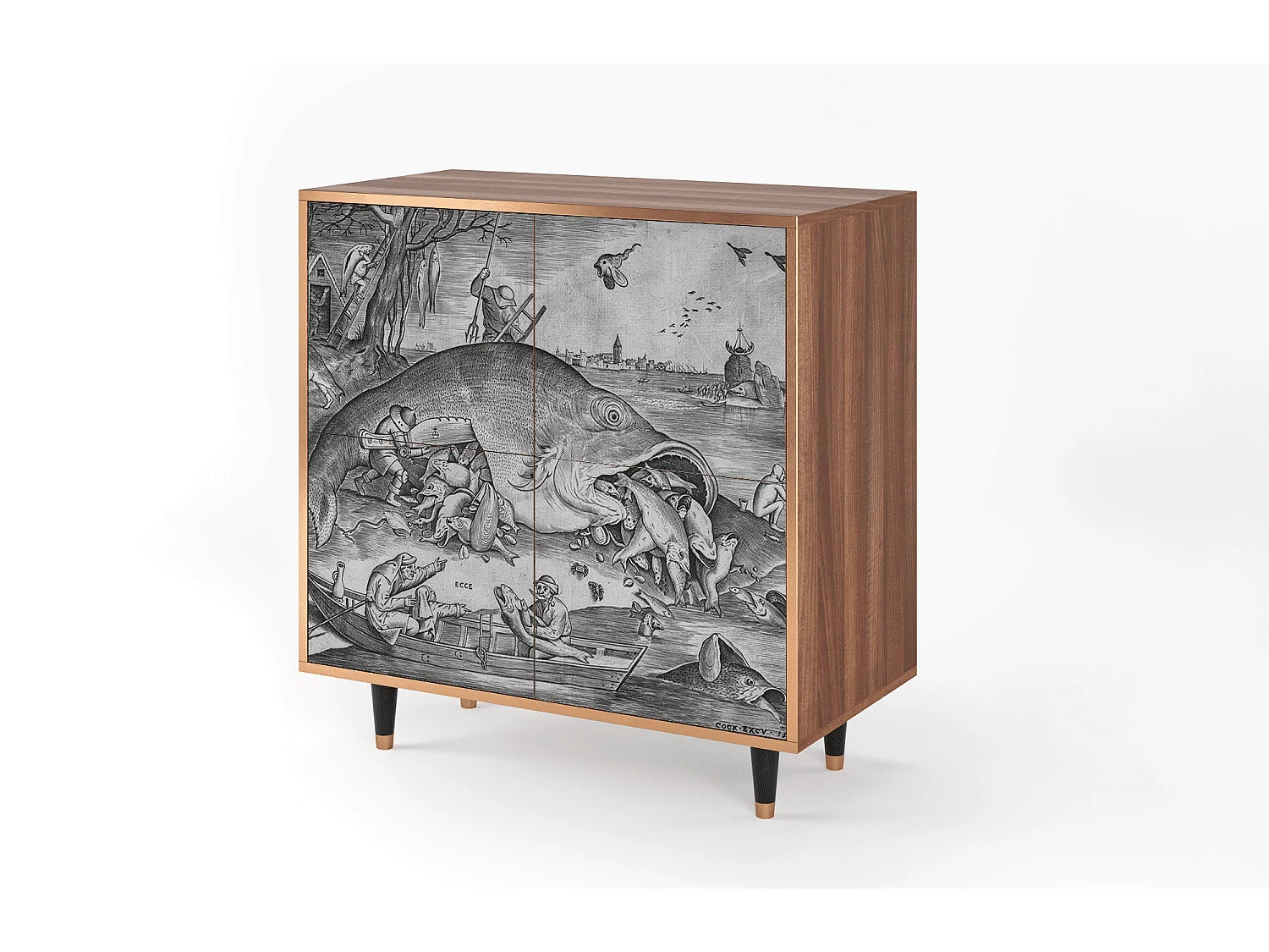 Buffet - 94x96x48 cm - BS3 - Big Fish Eat Little, Noyer