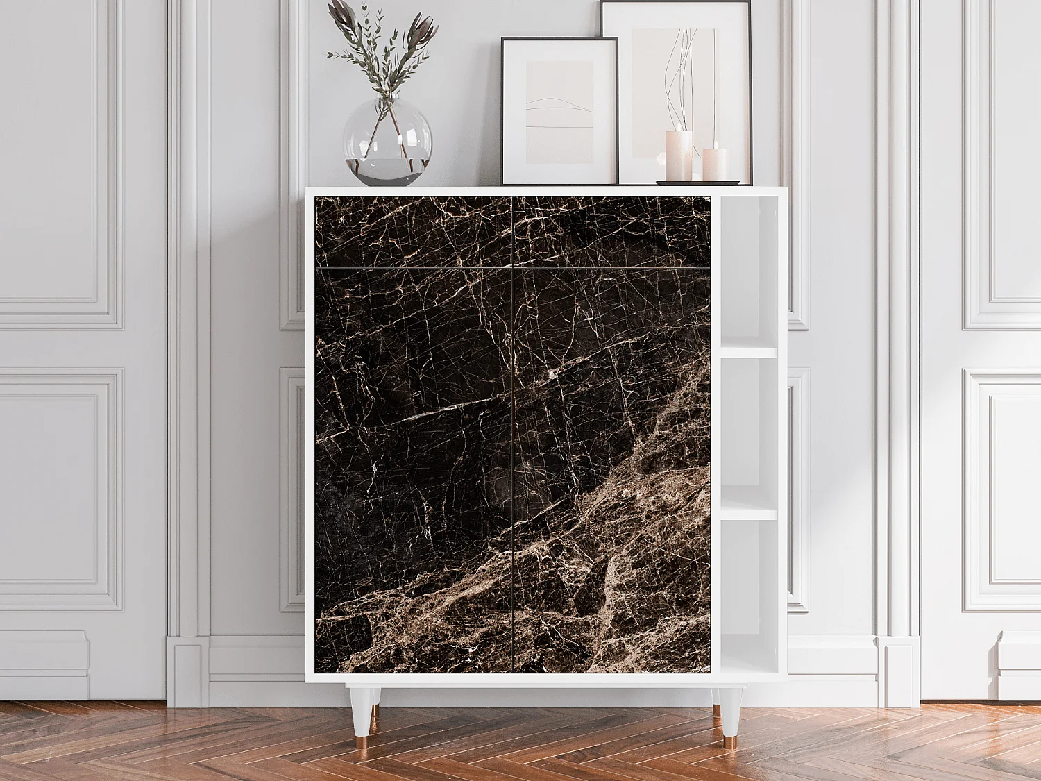 Aparador - 96х110х41 cm - BS6 - Night Abyss, Branco