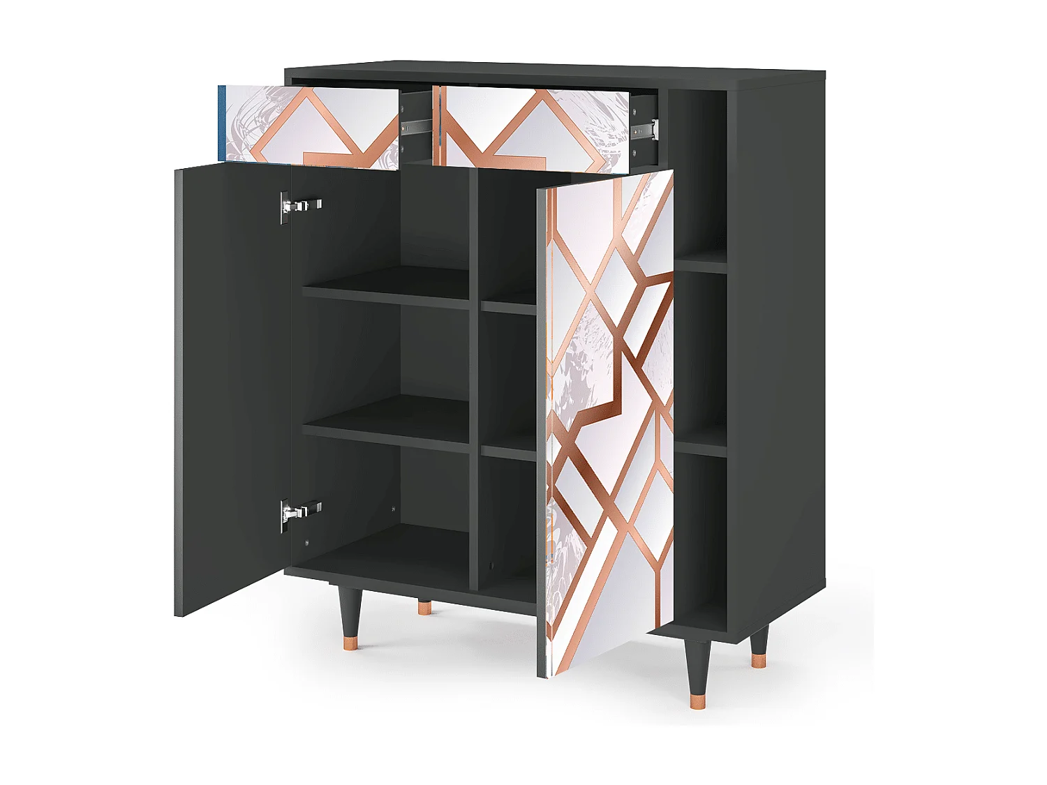 Kredens - 96х110х41 cm - BS6 - Pastel Fairytale, Antracyt