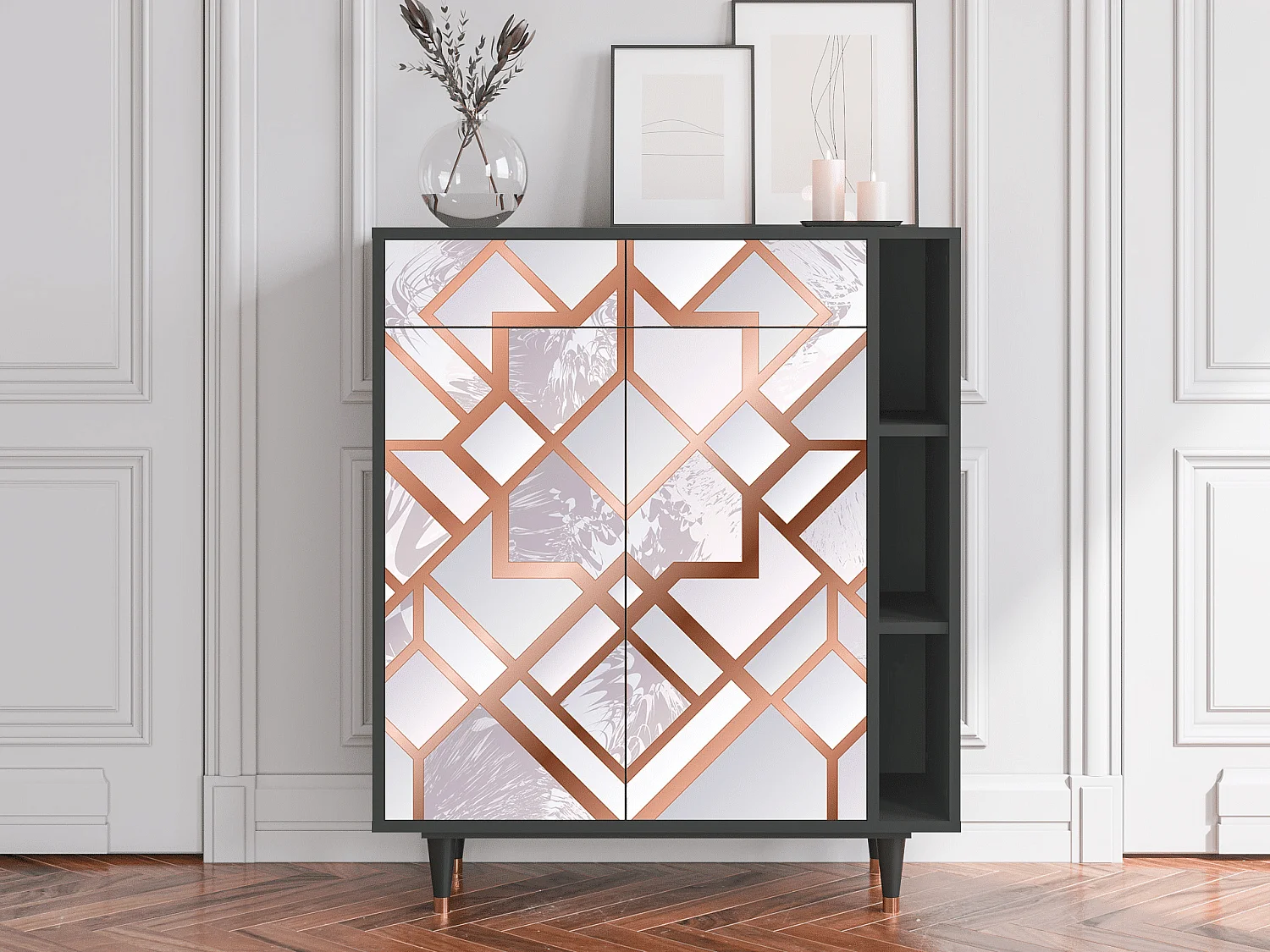 Credenza - 96х110х41 cm - BS6 - Pastel Fairytale, Antracite