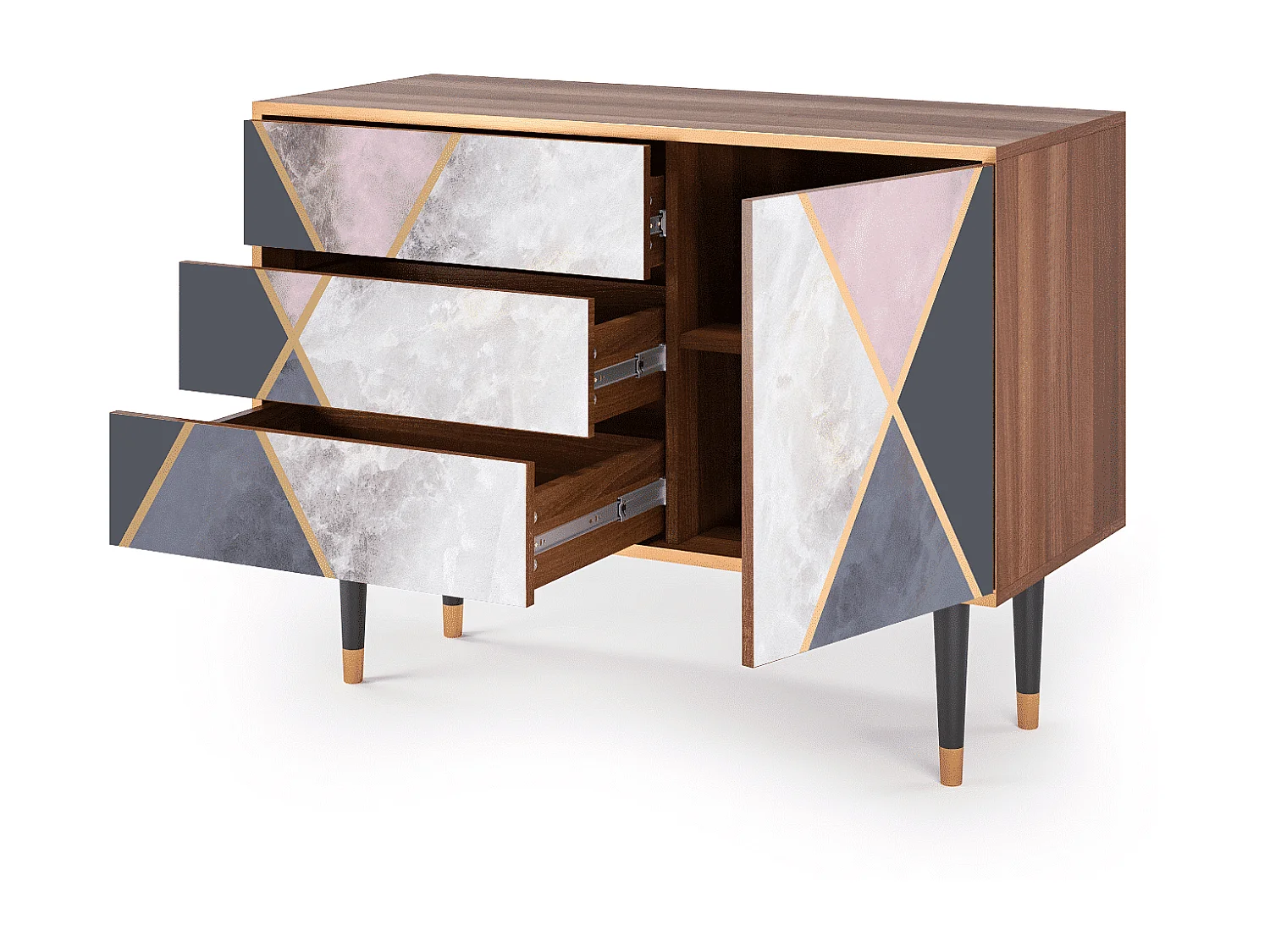 Dressoir - 115х84х41 cm - S3 - Ideal Harmony, Walnoot